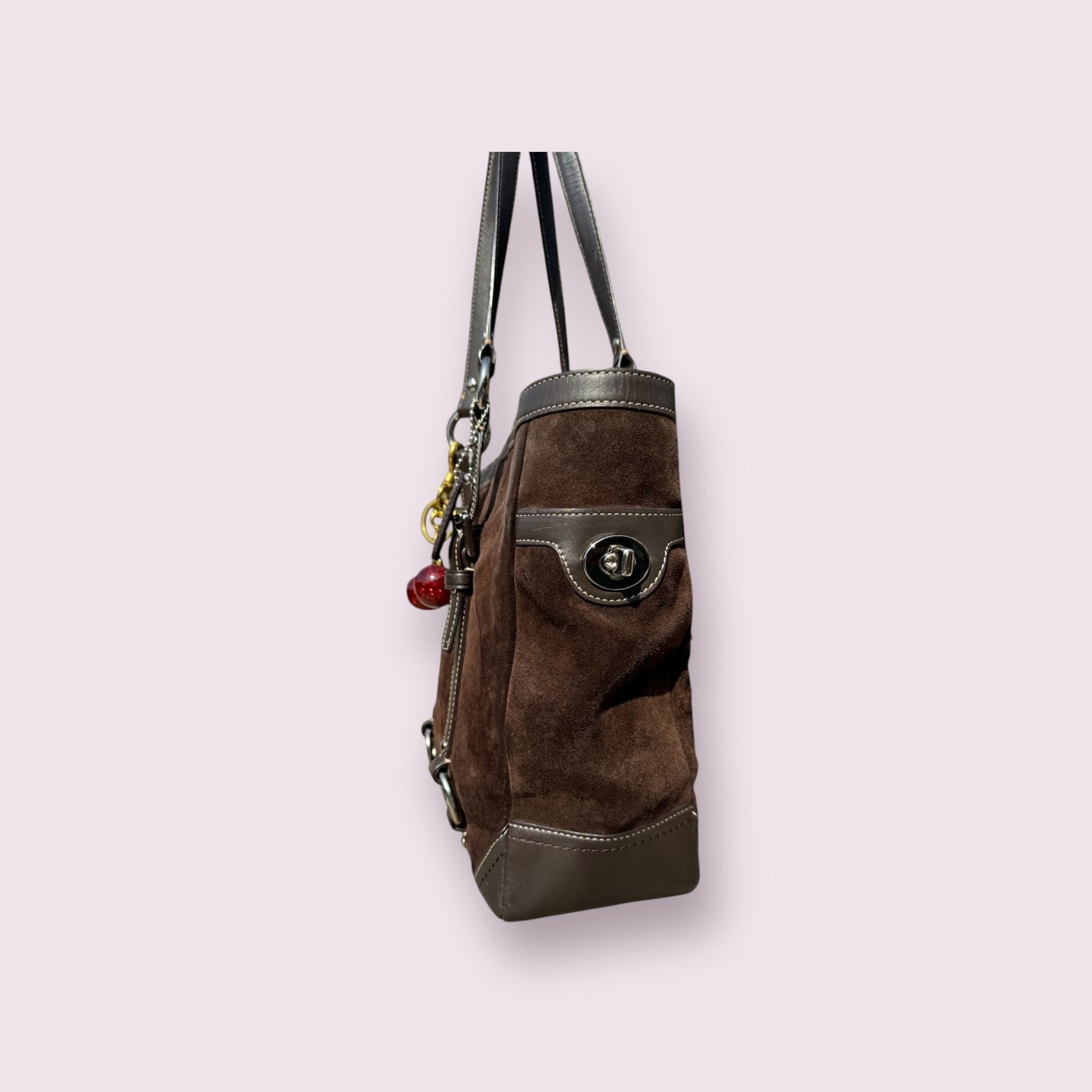 Rare Vintage Y2K Coach Brown Suede Tote Bag