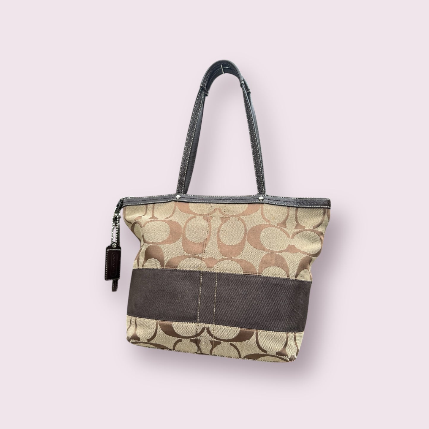 Vintage Coach Brown Patchwork Tote Bag