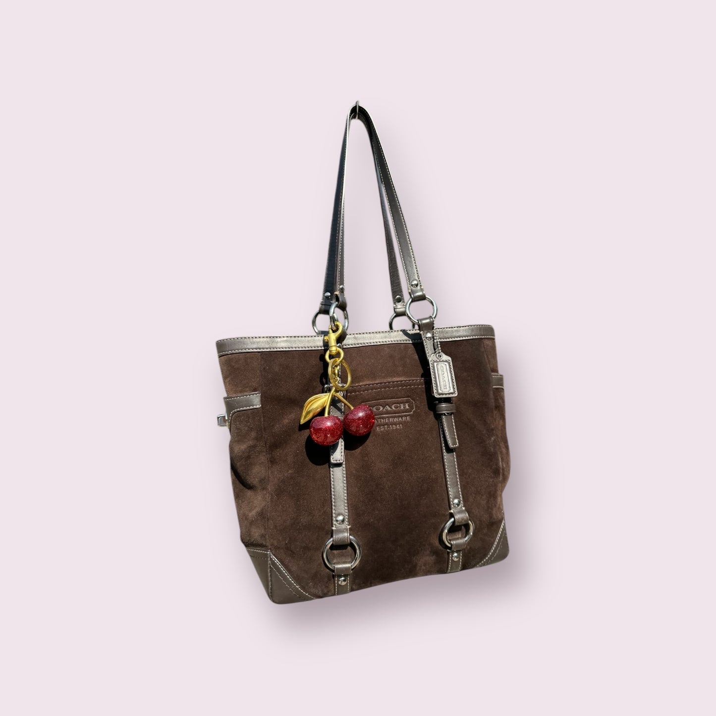 Rare Vintage Y2K Coach Brown Suede Tote Bag