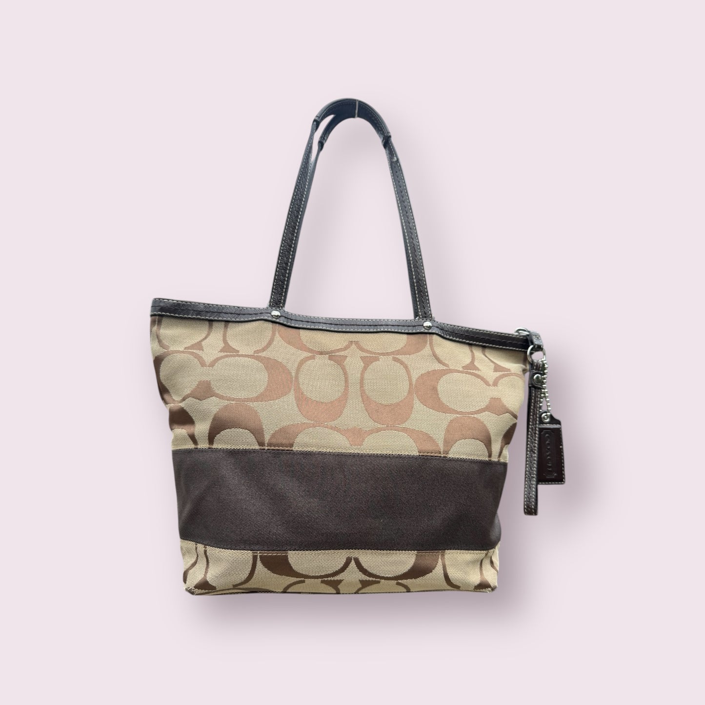 Vintage Coach Brown Patchwork Tote Bag