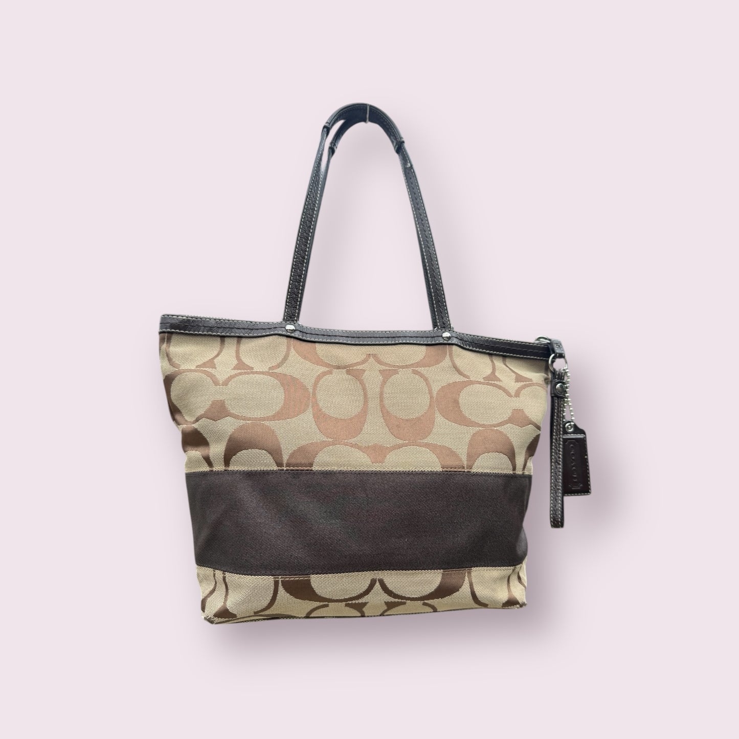 Vintage Coach Brown Patchwork Tote Bag