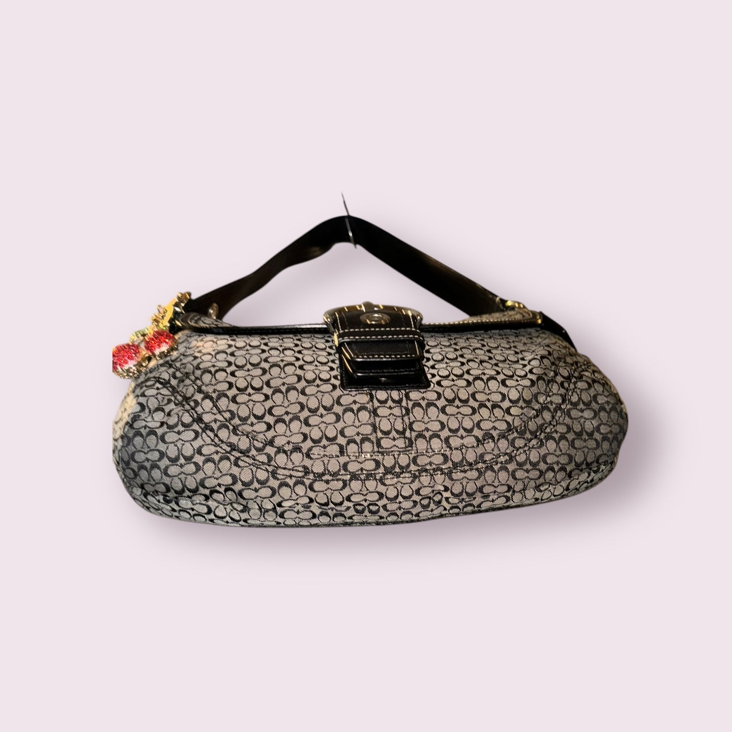 Vintage Coach Signature Black and Grey Soho Shoulder Bag