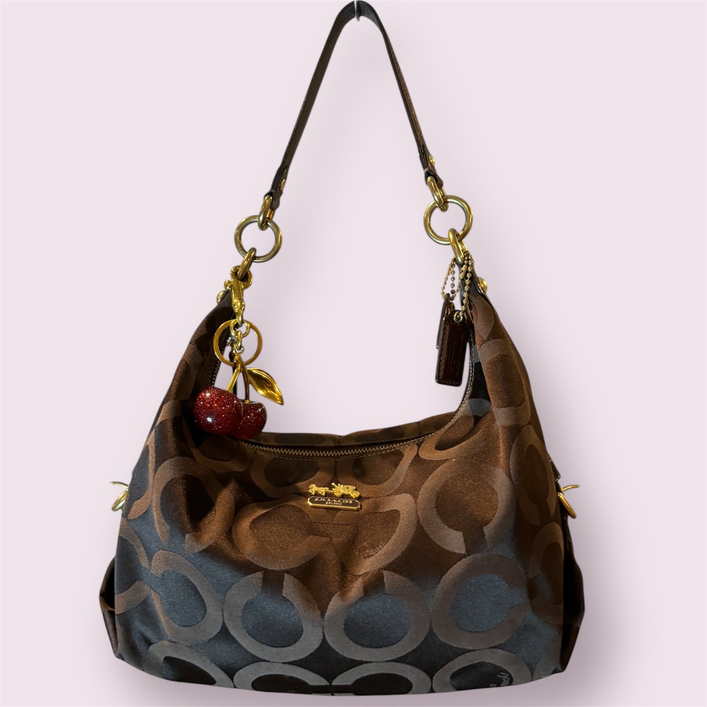 Vintage Y2K Brown Coach Signature Shoulder Bag
