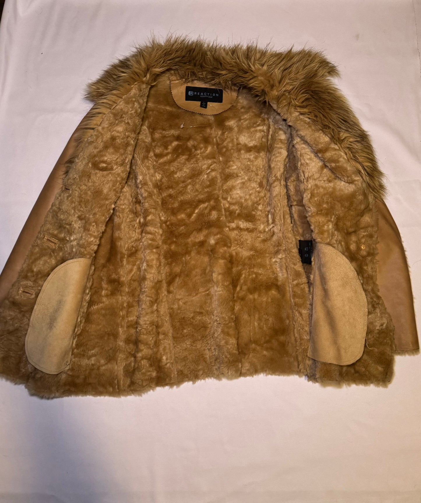 Genuine leather and faux fur lined Kenneth Cole pennylane style jacket