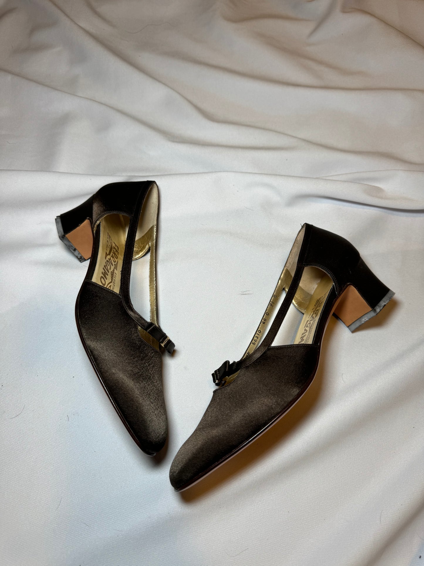 Vintage Unworn Brown Salvatore Ferragamo Ballet Style Shoes