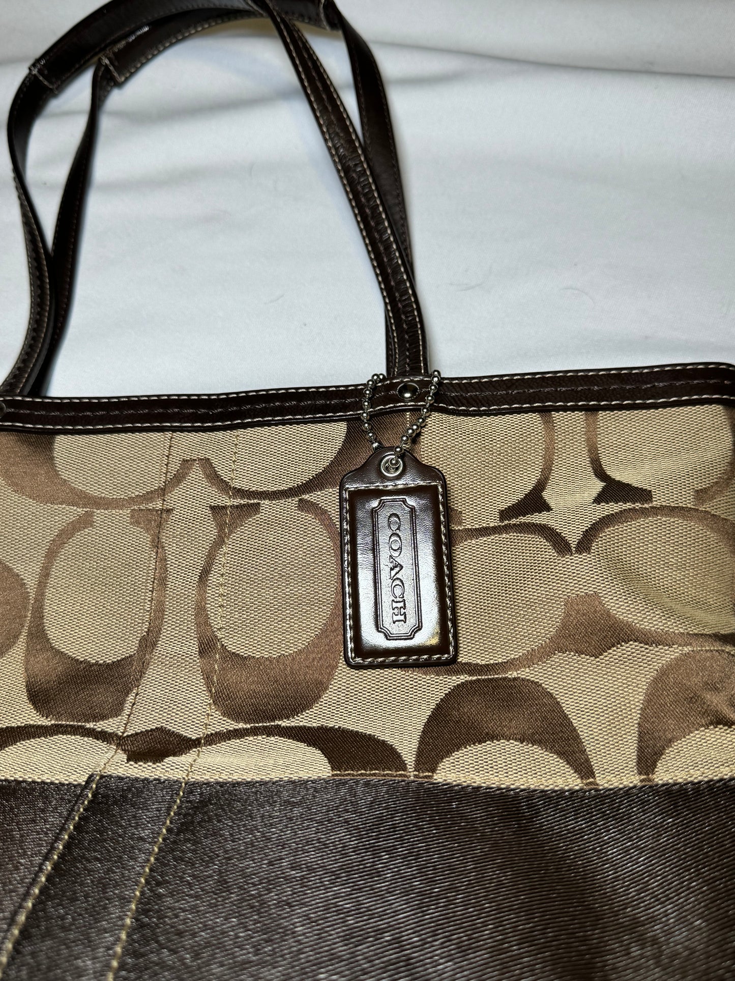 Like New y2k Vintage Coach Brown Signature Tote Bag