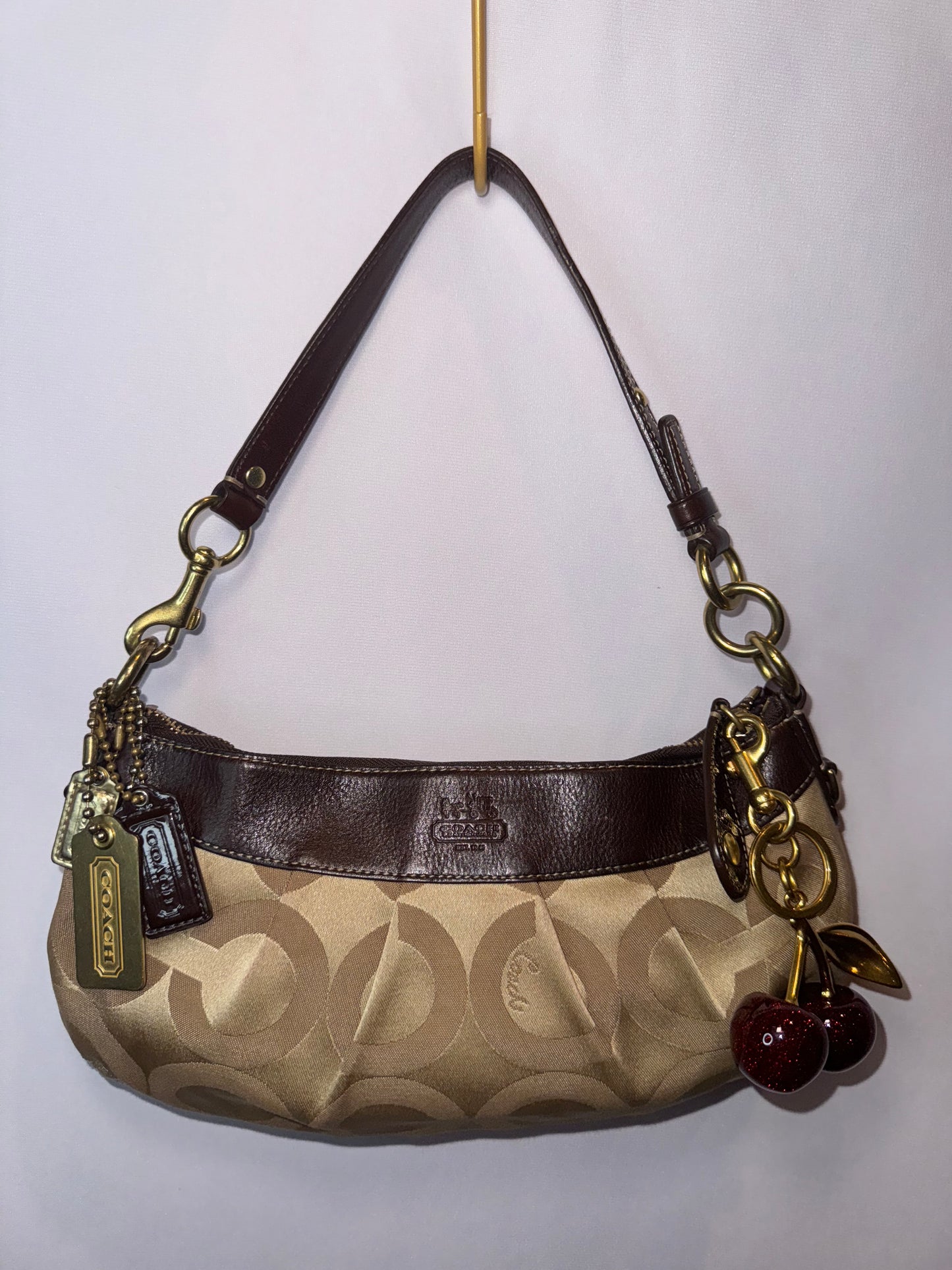 Vintage Y2K Limited Edition Gold/Brown Coach Signature Shoulder Bag