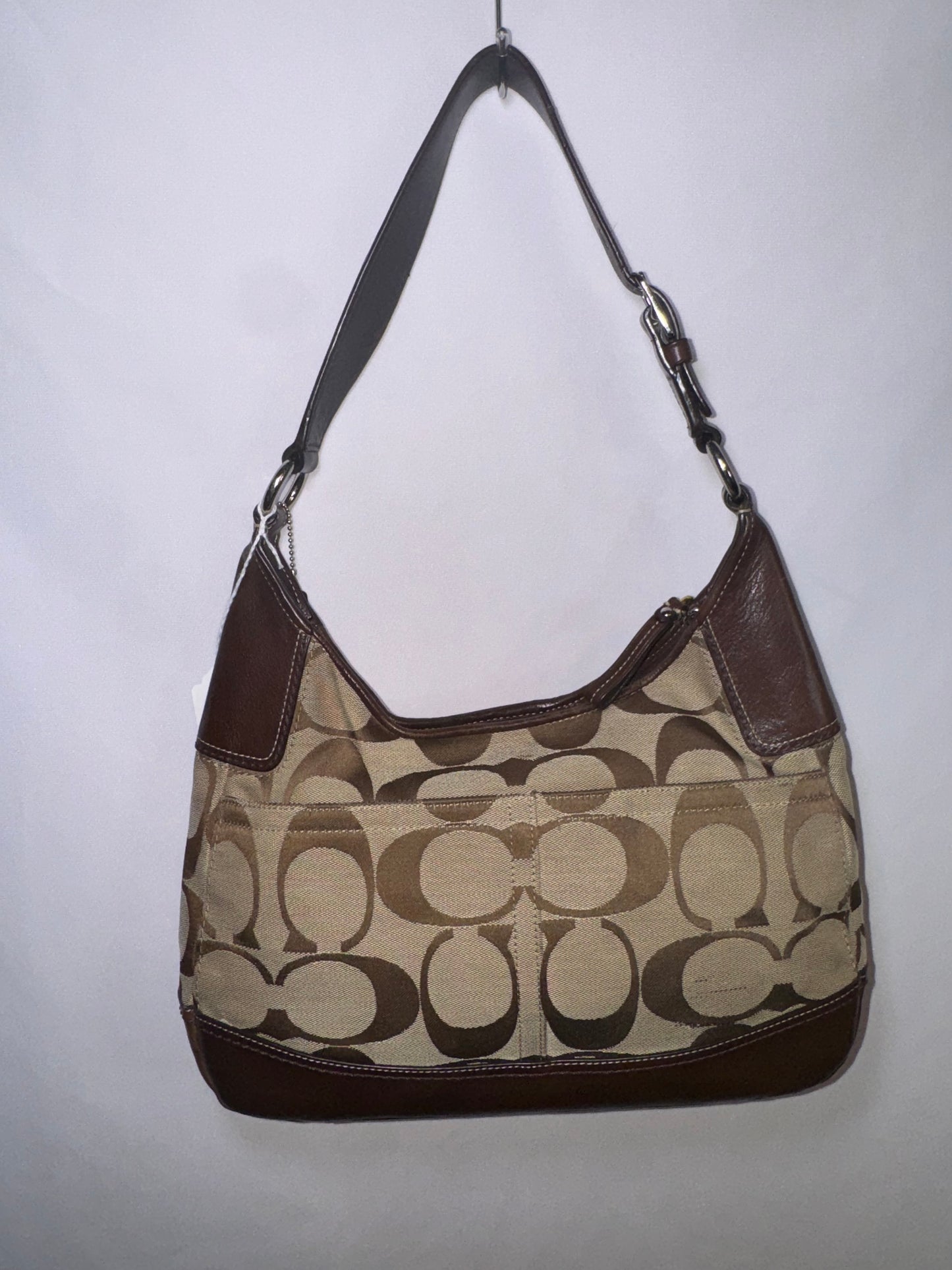 Vintage Y2K Animal Print Coach Signature Brown Hamptons Hobo Shoulder Bag