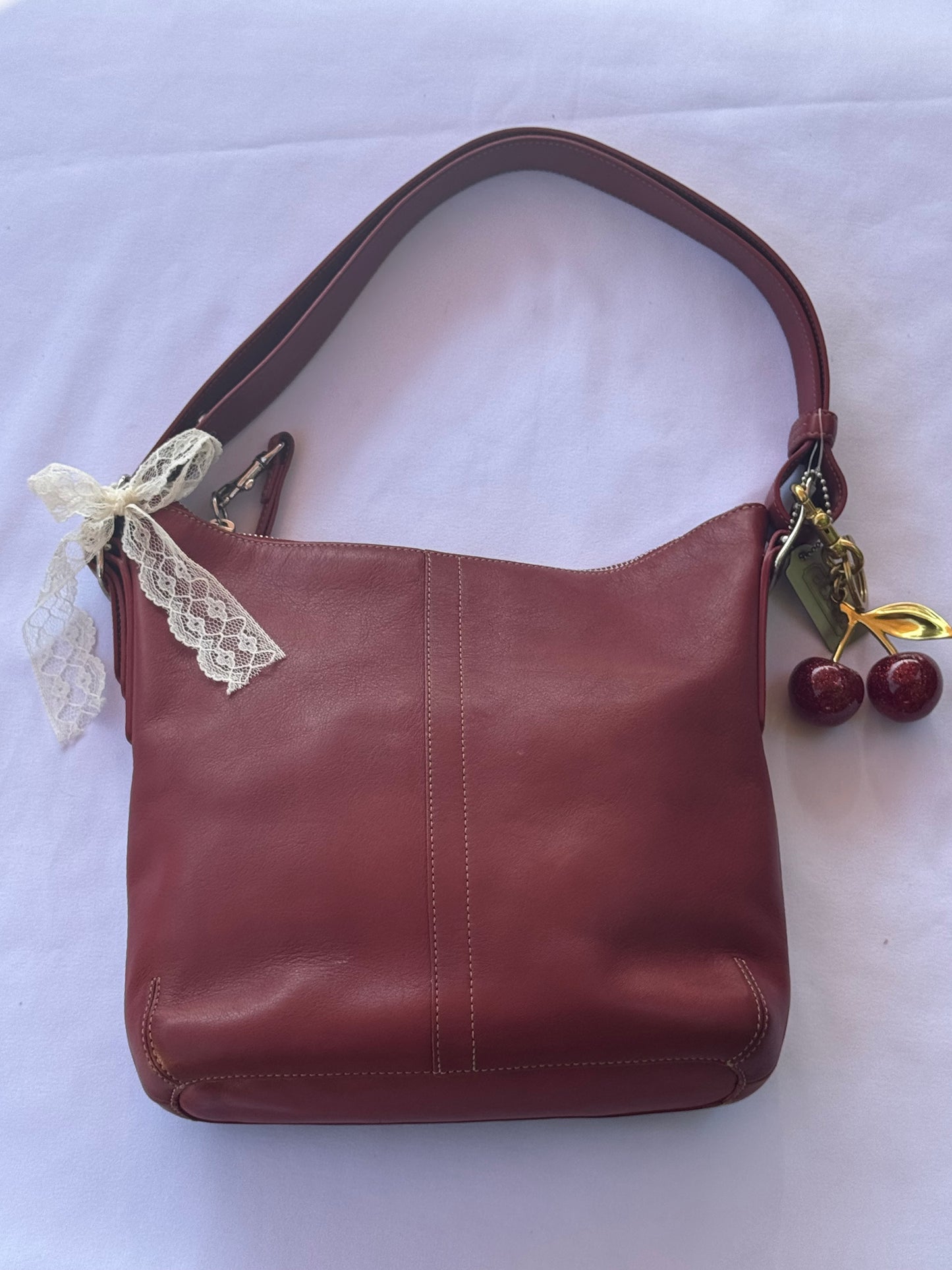 Vintage Coach Slim Red Legacy Leather Shoulder Bag