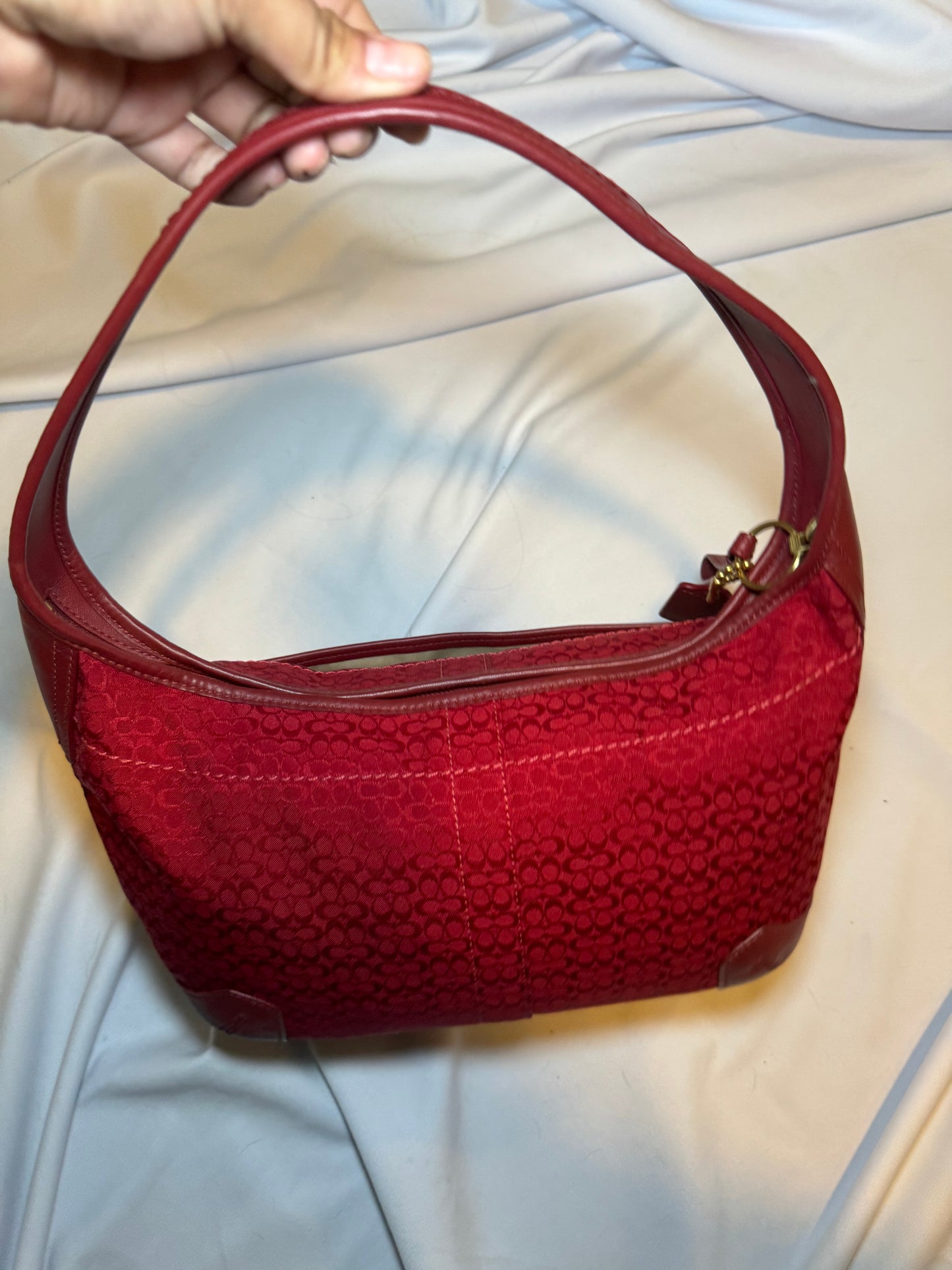 NEW y2k Red Coach Signature Ergo Shoulder Bag