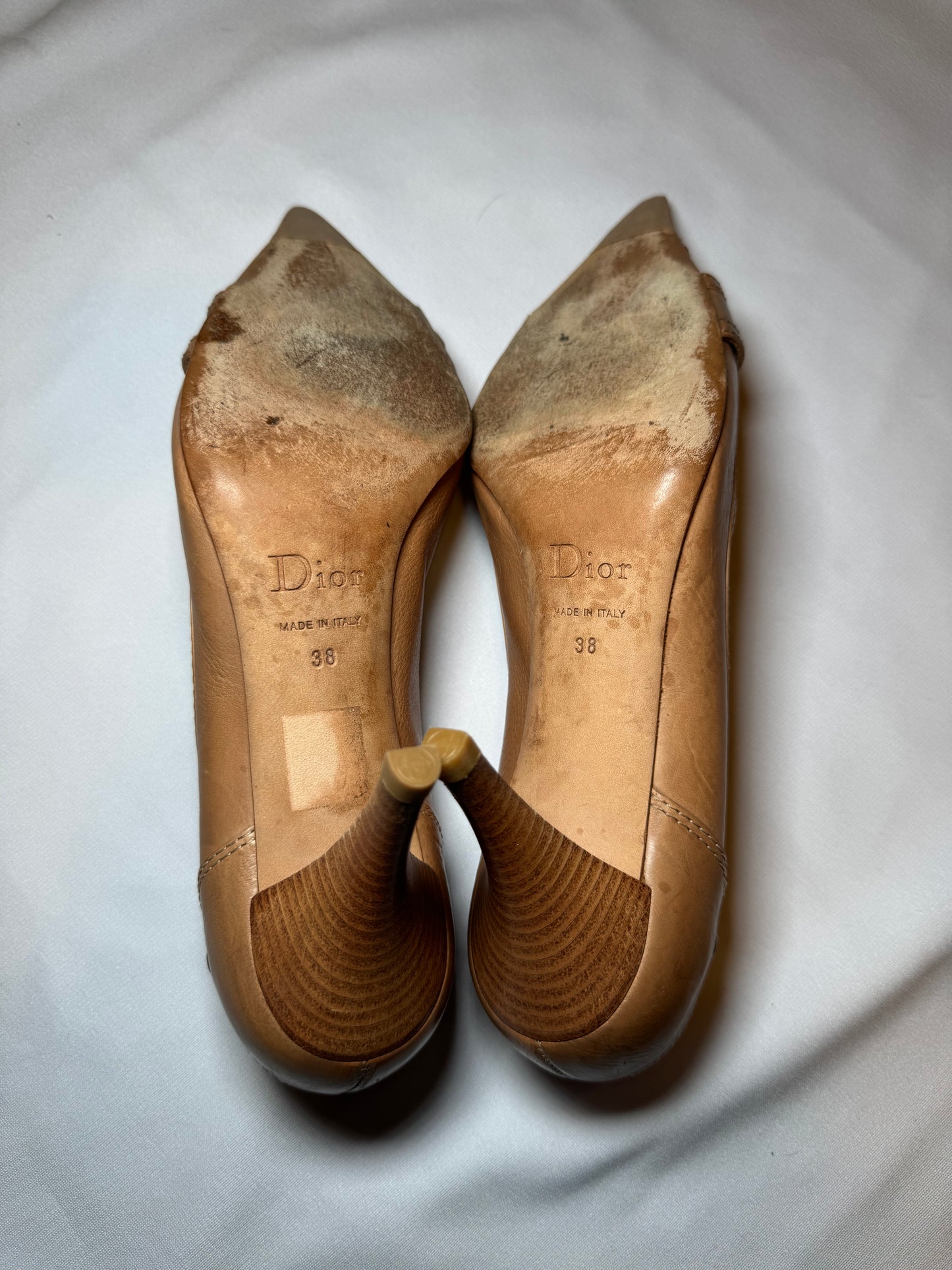 Rare Vintage Beige Dior Pointed Toe Kitten Heels