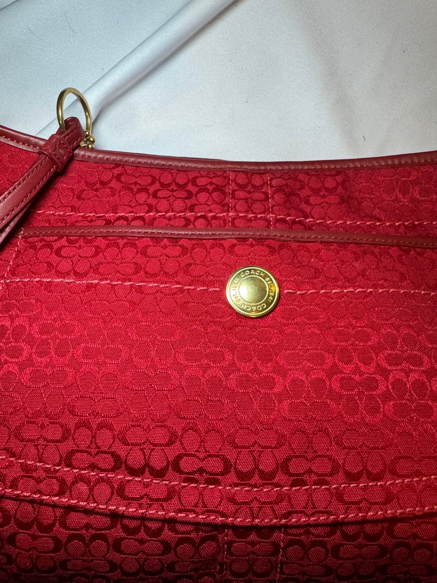 NEW y2k Red Coach Signature Ergo Shoulder Bag