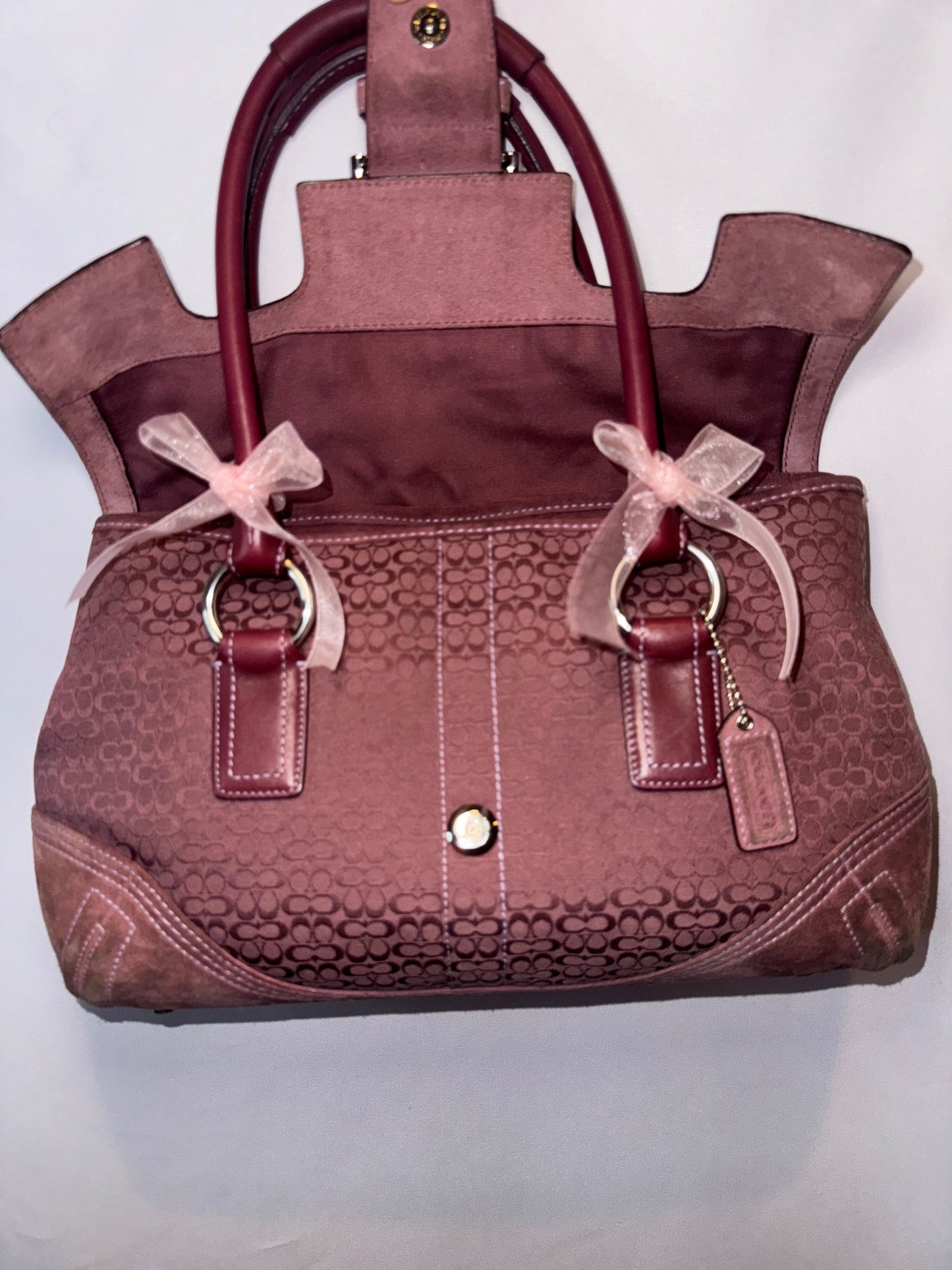 RARE Vintage Y2K Mauve Signature Soho Satchel