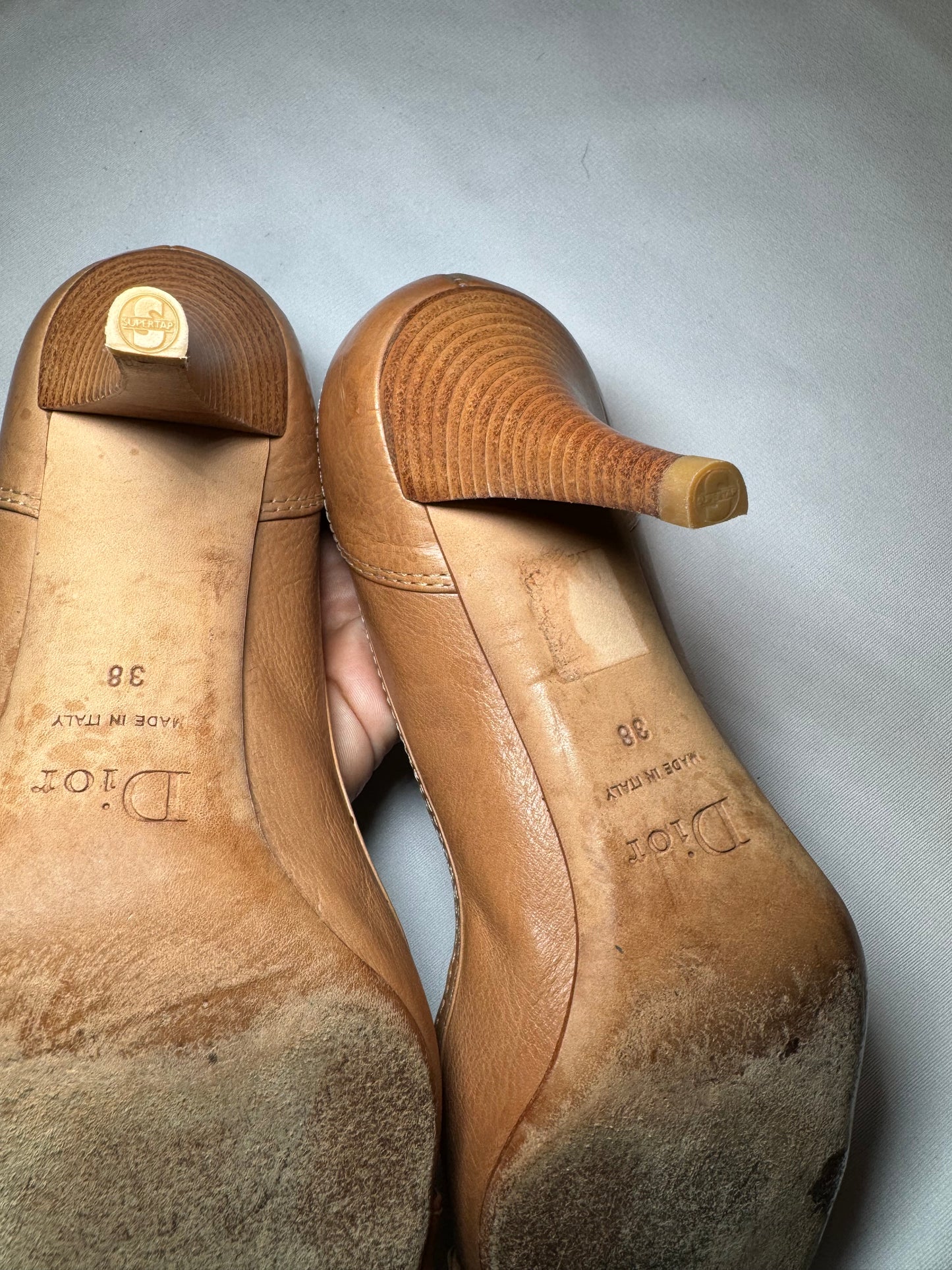 Rare Vintage Beige Dior Pointed Toe Kitten Heels