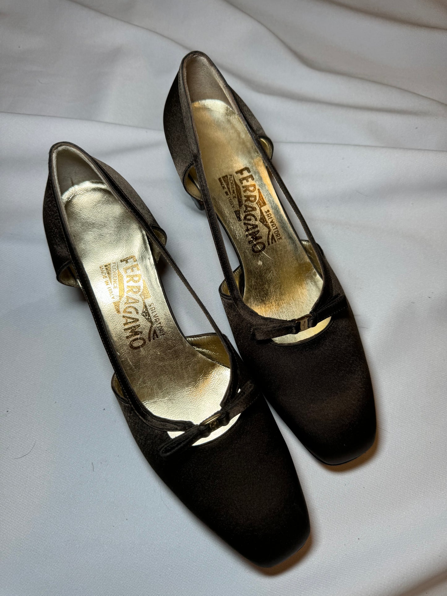 Vintage Unworn Brown Salvatore Ferragamo Ballet Style Shoes