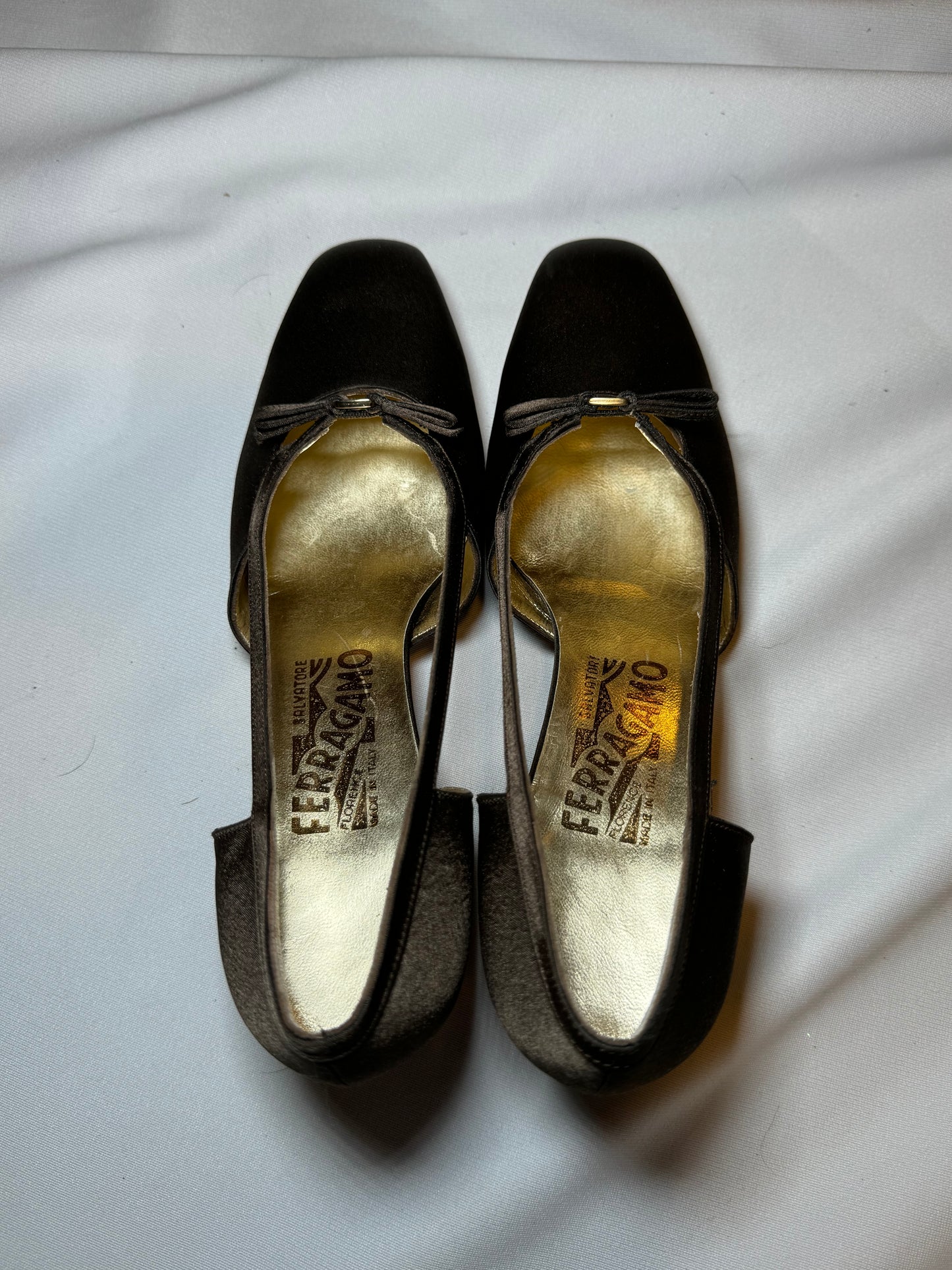 Vintage Unworn Brown Salvatore Ferragamo Ballet Style Shoes