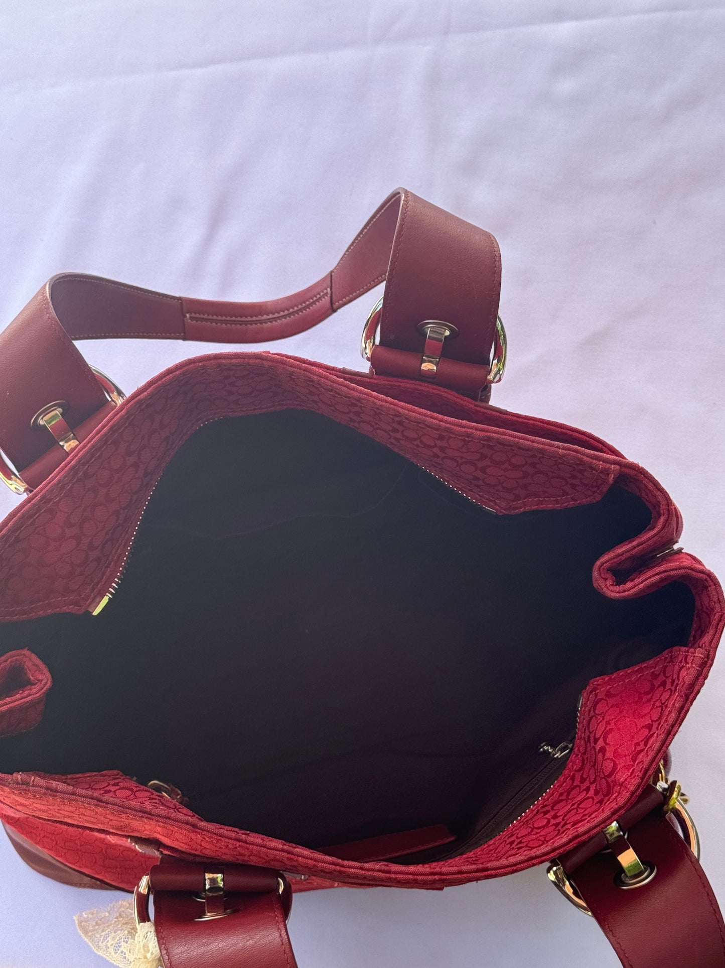 Vintage like new Coach signature red tote bag