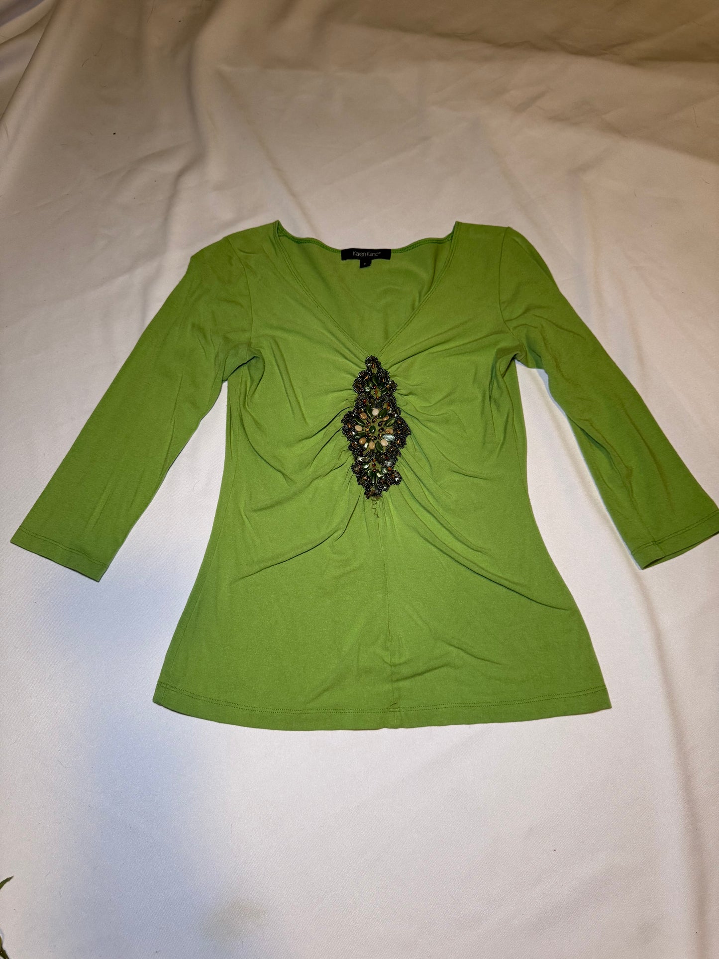 Lime green y2k beaded top