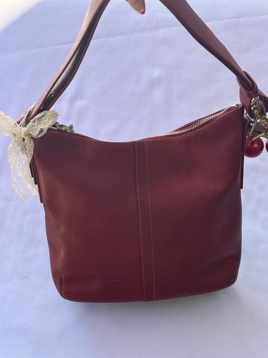 Vintage Coach Slim Red Legacy Leather Shoulder Bag