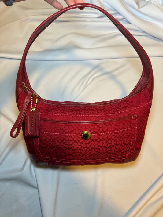 NEW y2k Red Coach Signature Ergo Shoulder Bag