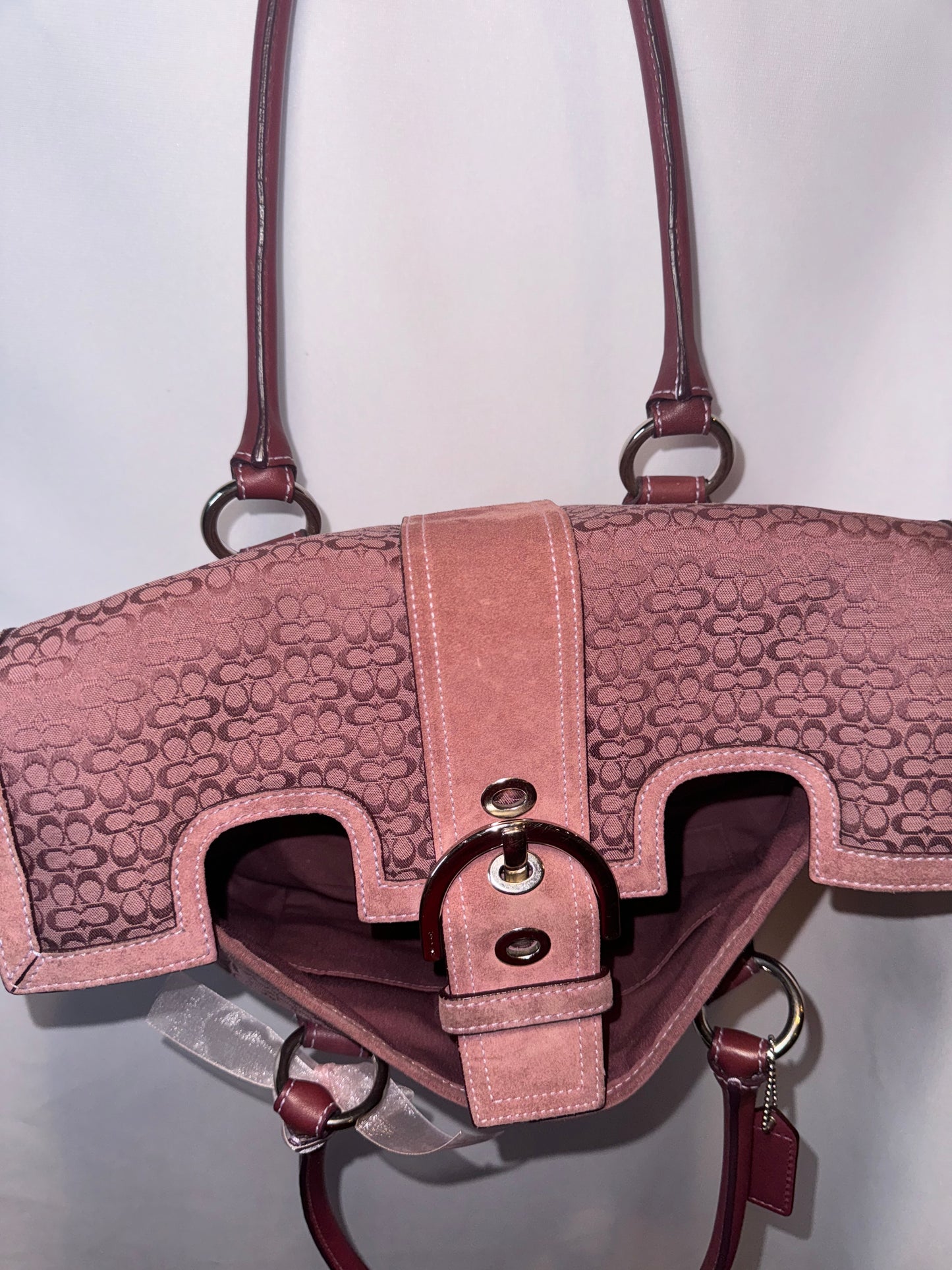 RARE Vintage Y2K Mauve Signature Soho Satchel