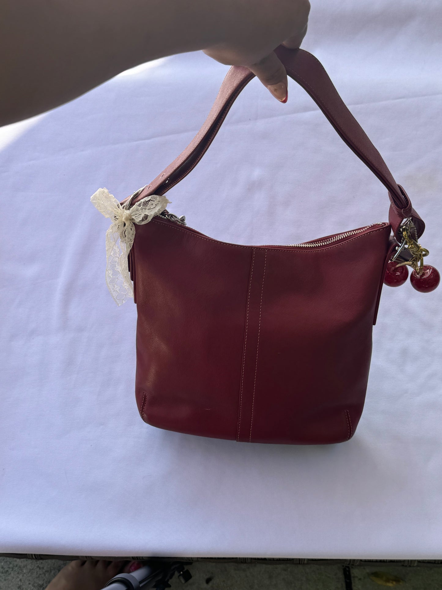 Vintage Coach Slim Red Legacy Leather Shoulder Bag