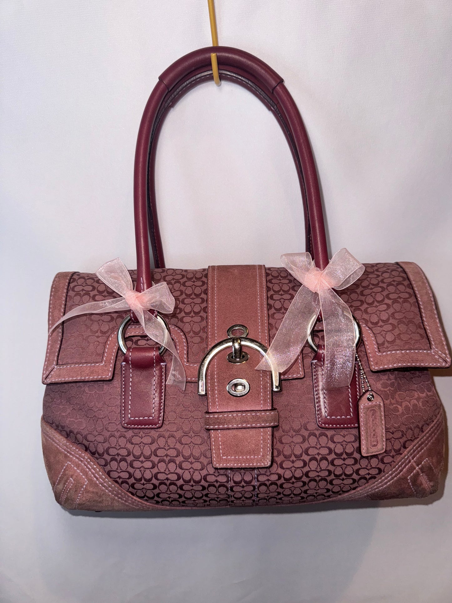 RARE Vintage Y2K Mauve Signature Soho Satchel