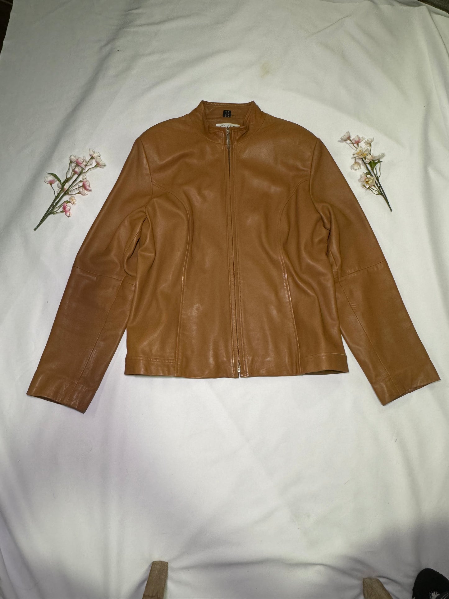 Vintage Light Brown Bomber Genuine Leather Jacket