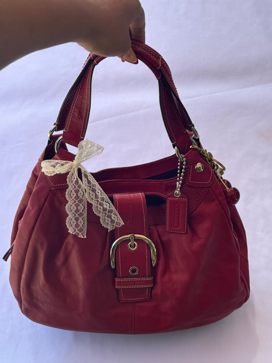 Red y2k Like New Coach Soho Hobo Shoulder Bag