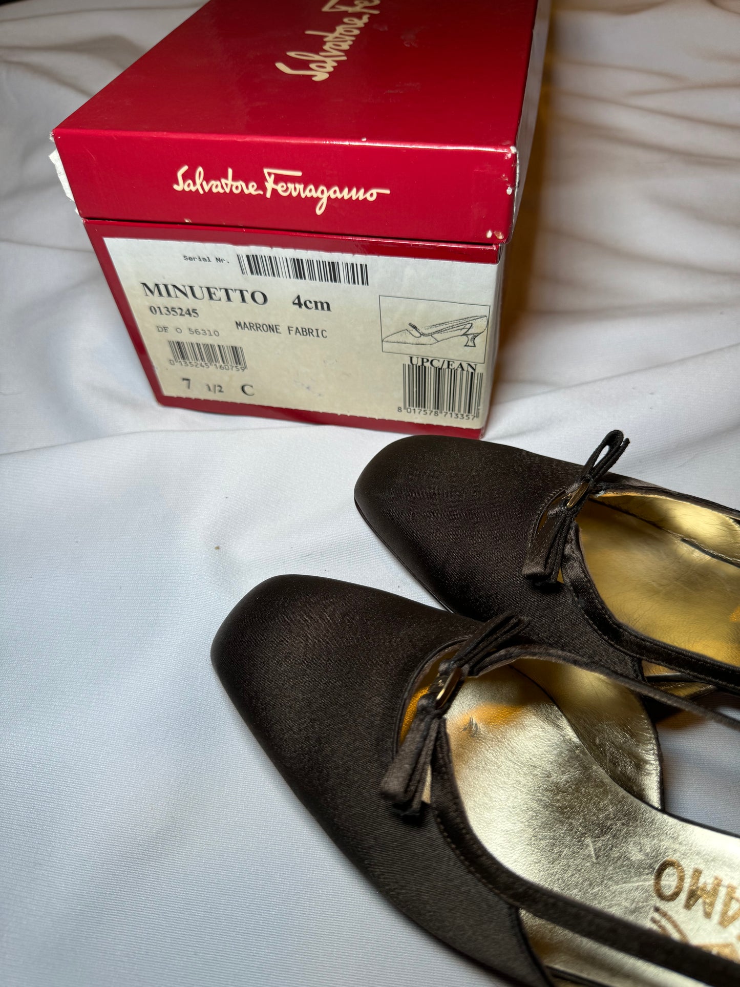 Vintage Unworn Brown Salvatore Ferragamo Ballet Style Shoes