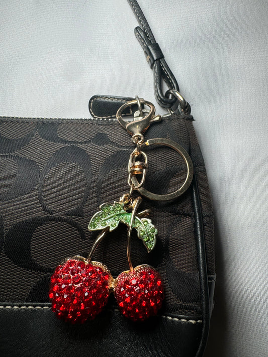 Rhinestone Cherry Charm