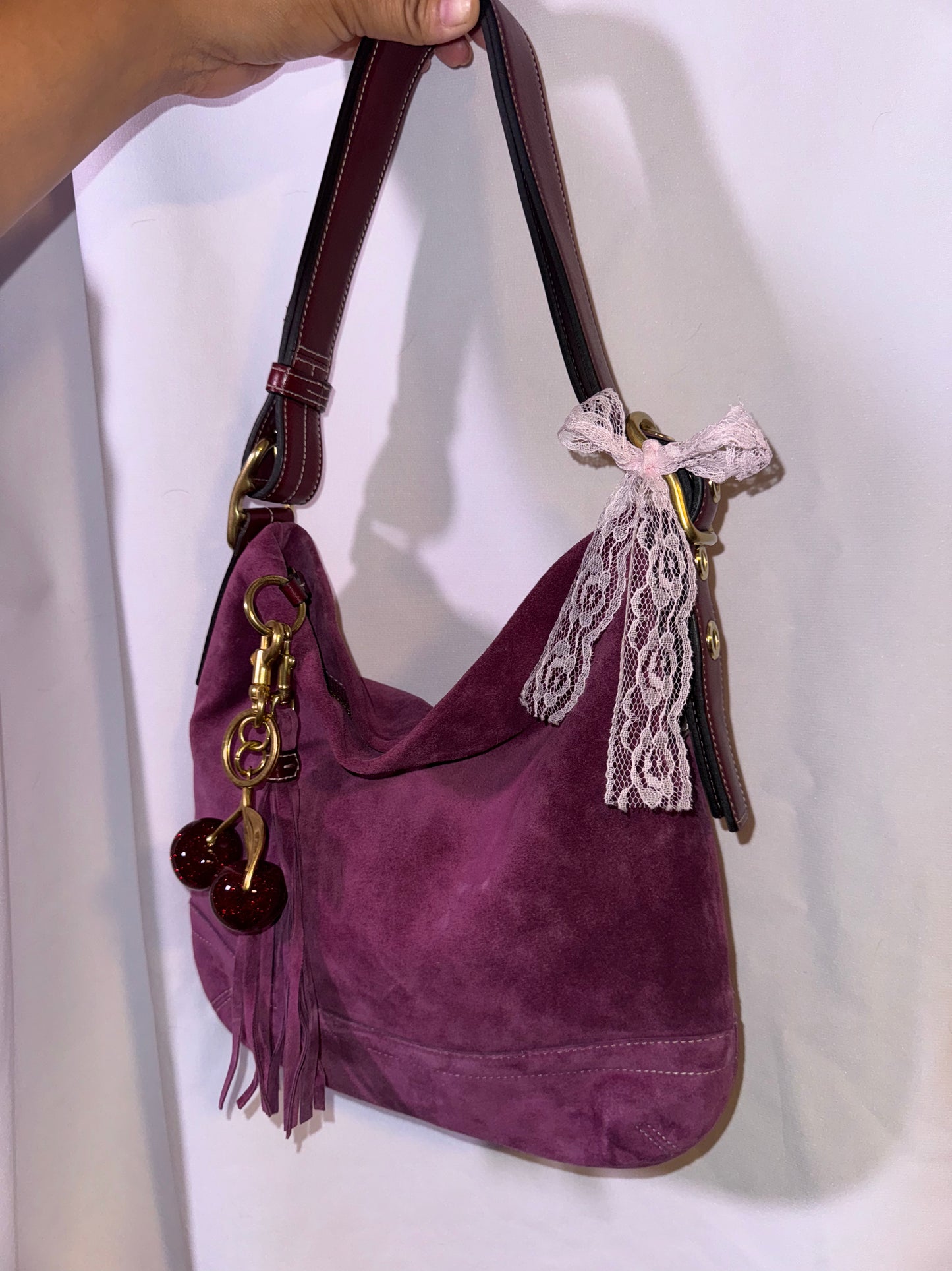 Vintage Y2K Limited Edition Like New Purple/Pink All Suede Bag