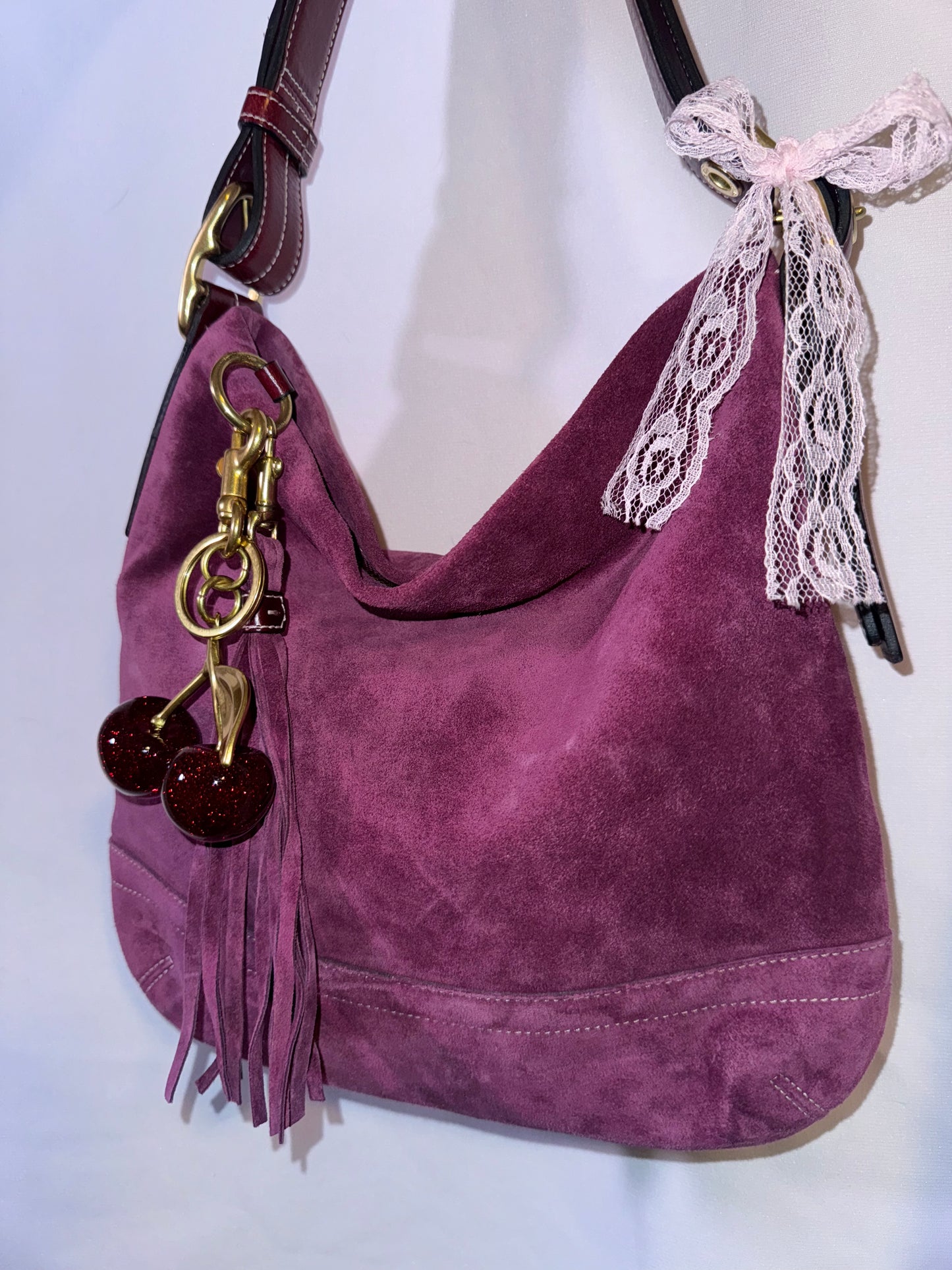 Vintage Y2K Limited Edition Like New Purple/Pink All Suede Bag