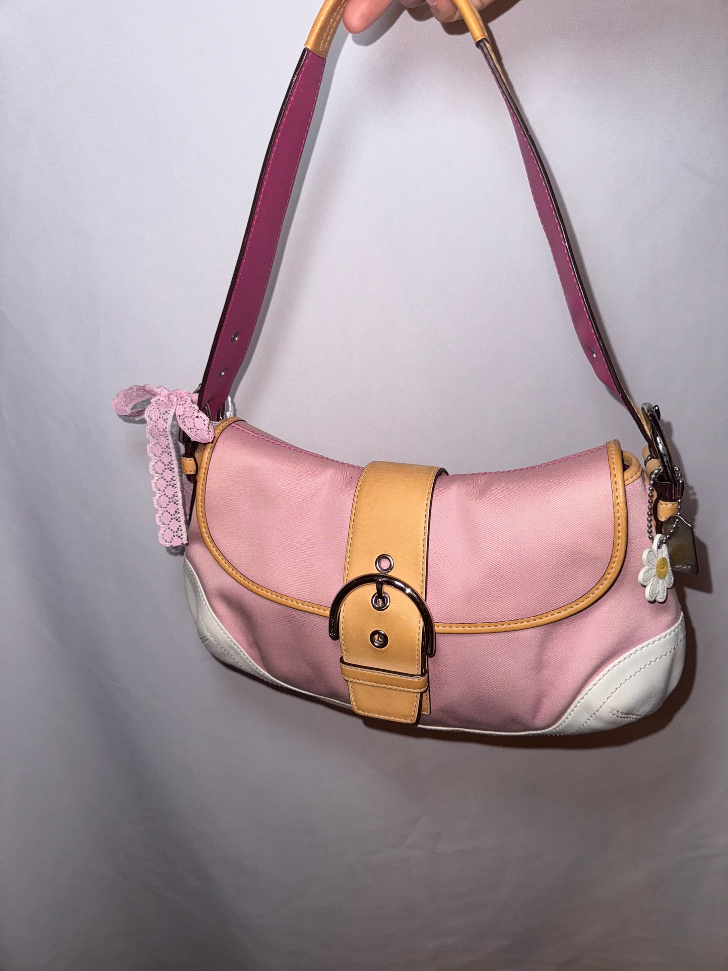 Like New Vintage Y2k Pink Coach Soho Flap Shoulder Bag