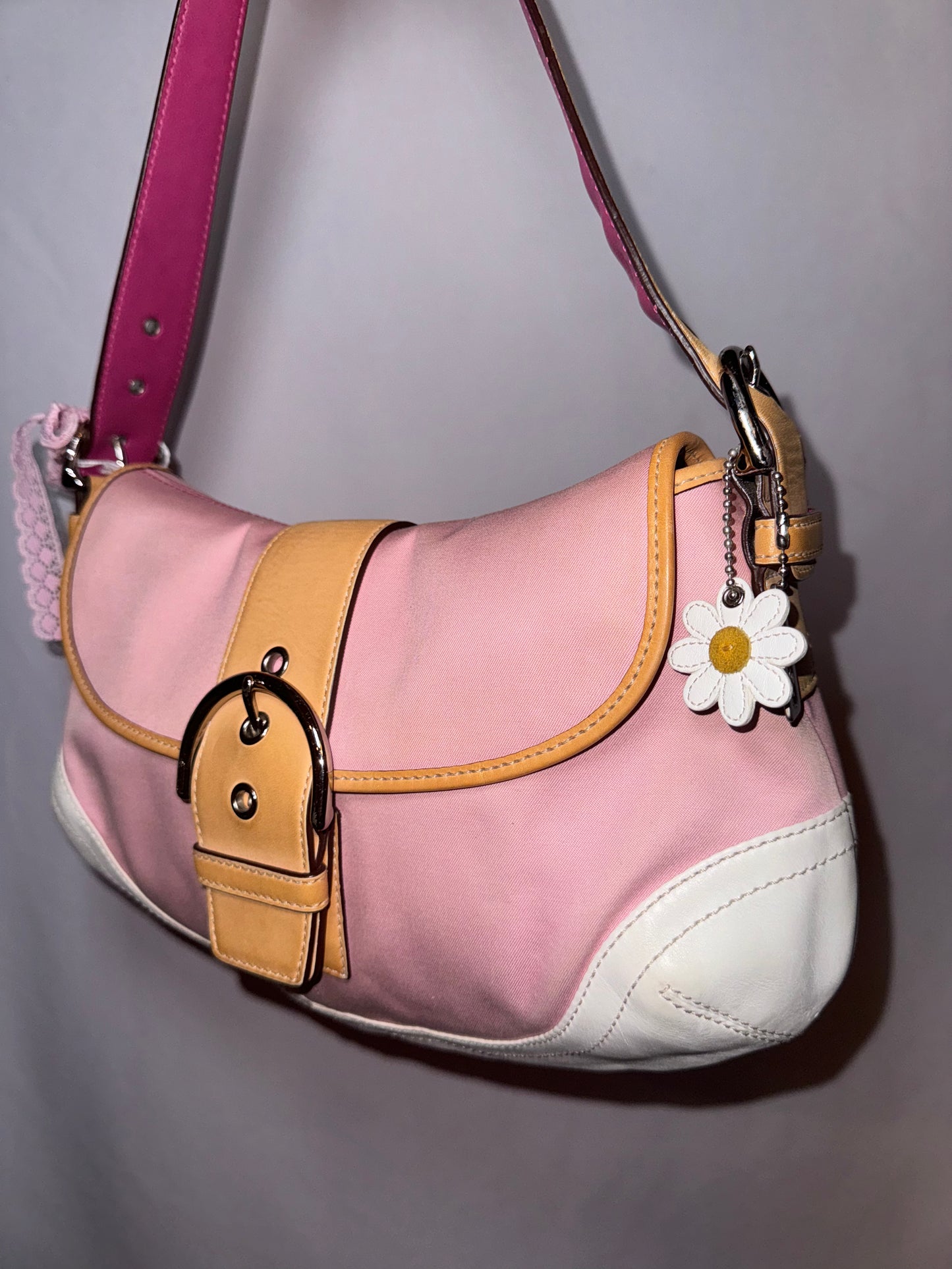 Like New Vintage Y2k Pink Coach Soho Flap Shoulder Bag