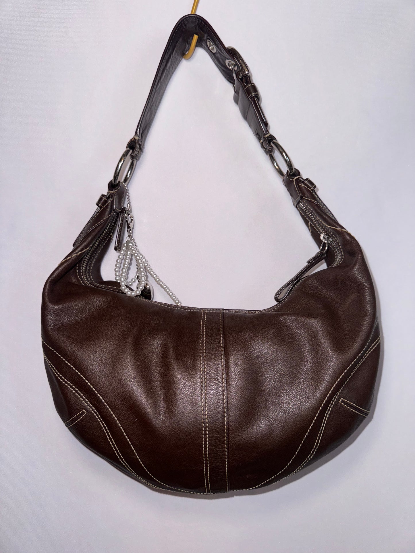 Vintage y2k Coach Brown Crescent Hobo Shoulder Bag