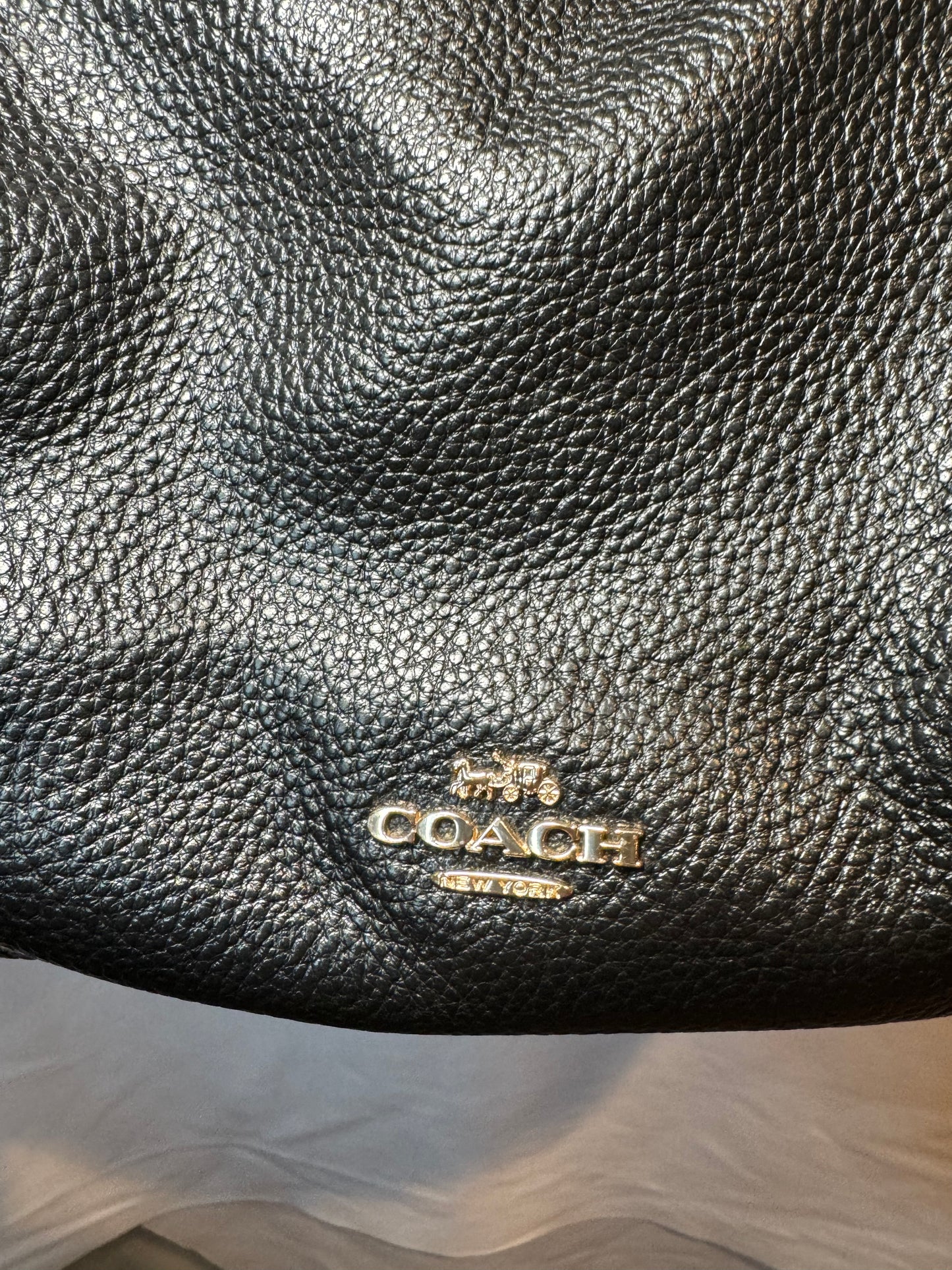 Like New Coach Black Pebbled Leather Slouchy Hobo Bag