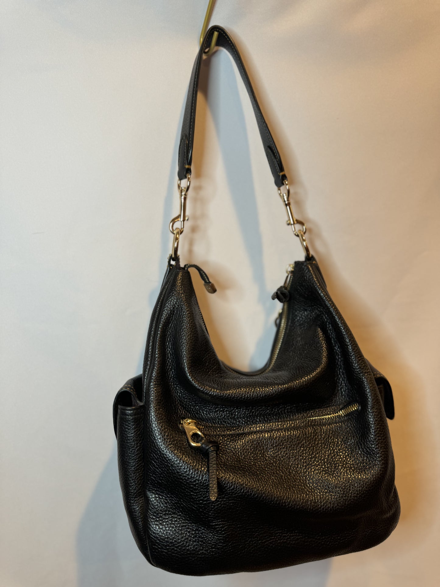 Like New Coach Black Pebbled Leather Slouchy Hobo Bag