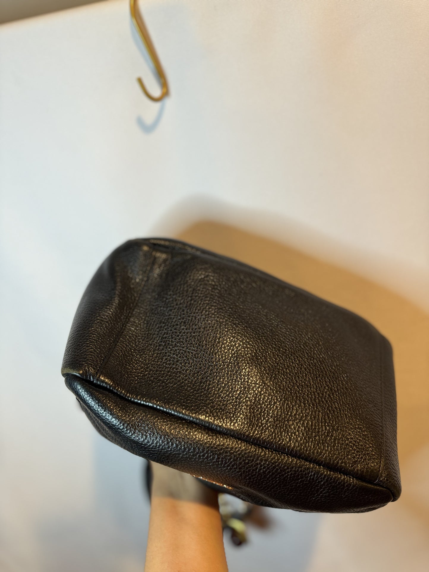 Like New Coach Black Pebbled Leather Slouchy Hobo Bag