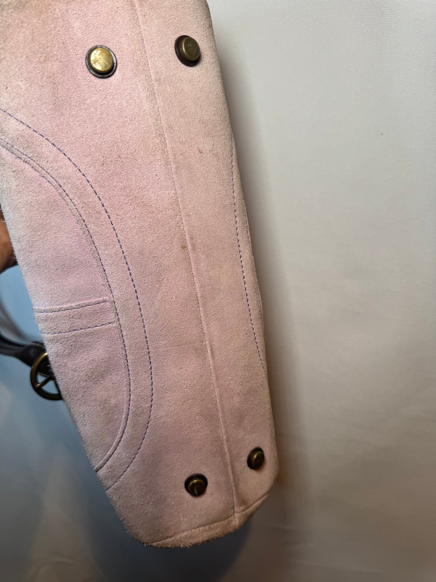 Vintage Coach Pink/Purple Suede Medium Shoulder Bag