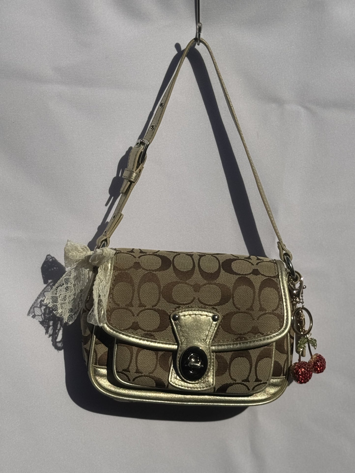 Mini Vintage Coach Monogram Shoulder Bag