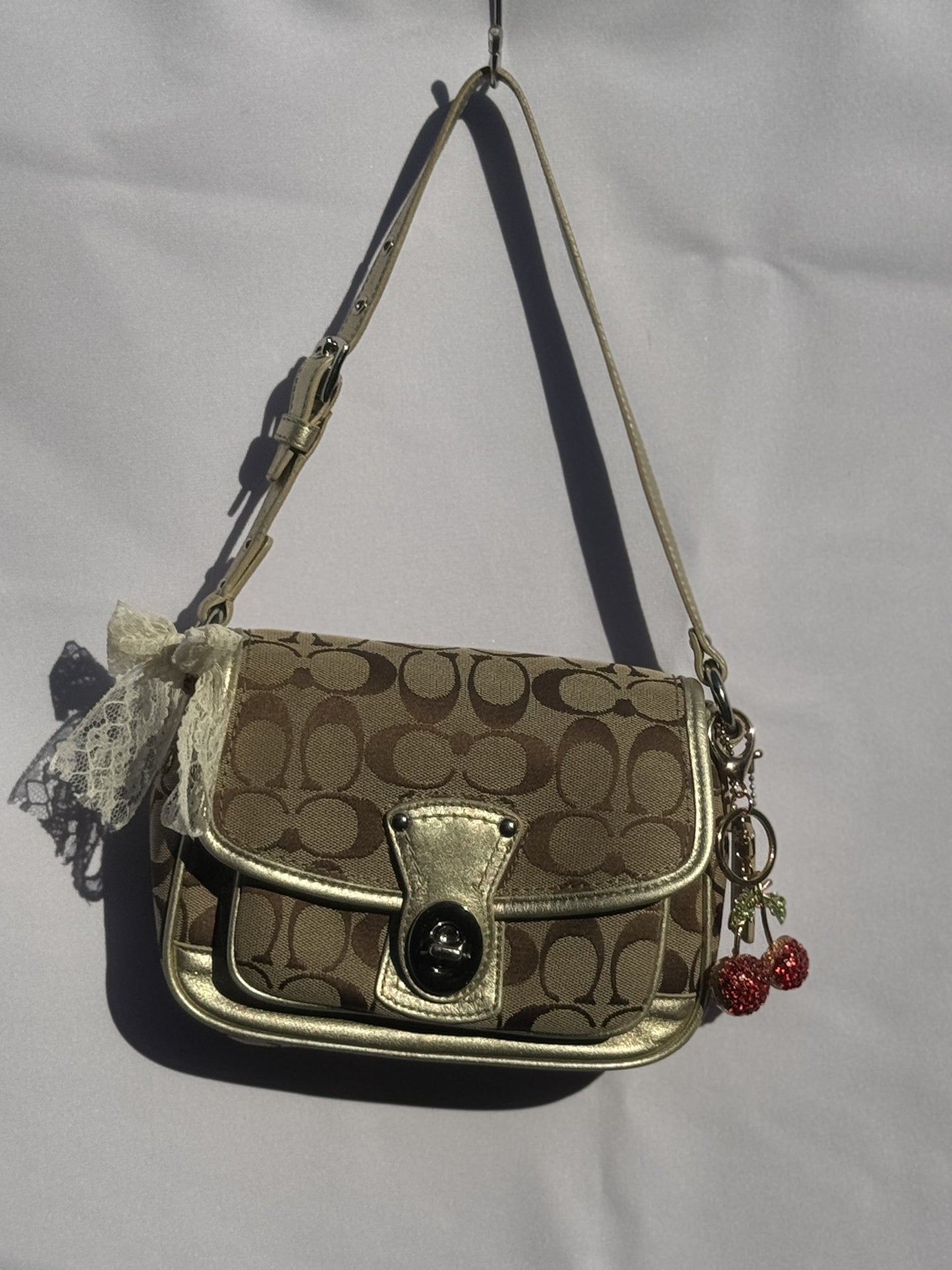 Mini Vintage Coach Monogram Shoulder Bag