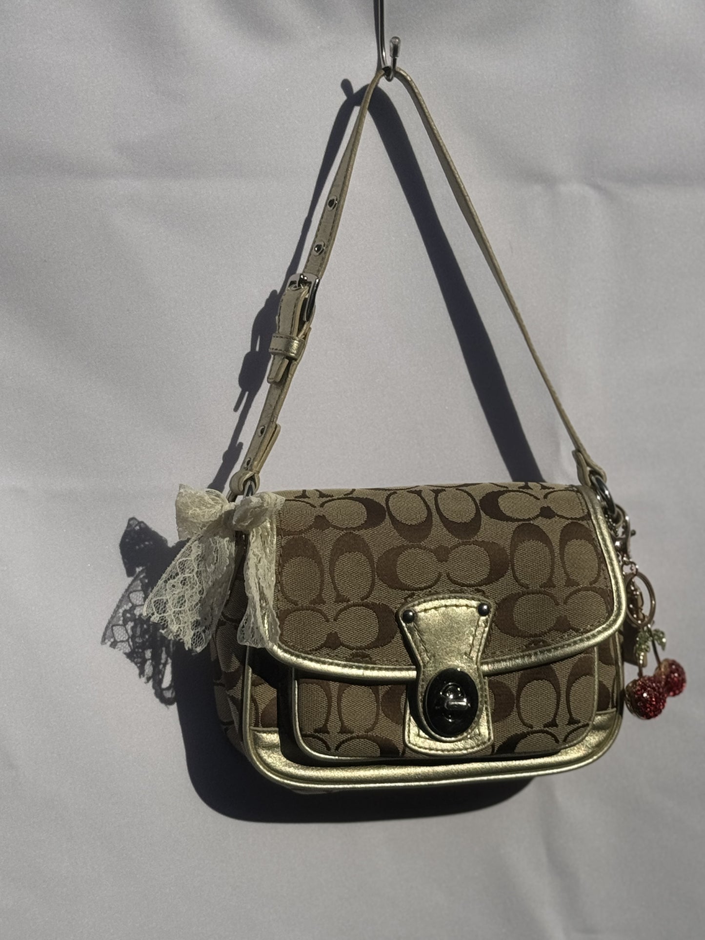 Mini Vintage Coach Monogram Shoulder Bag