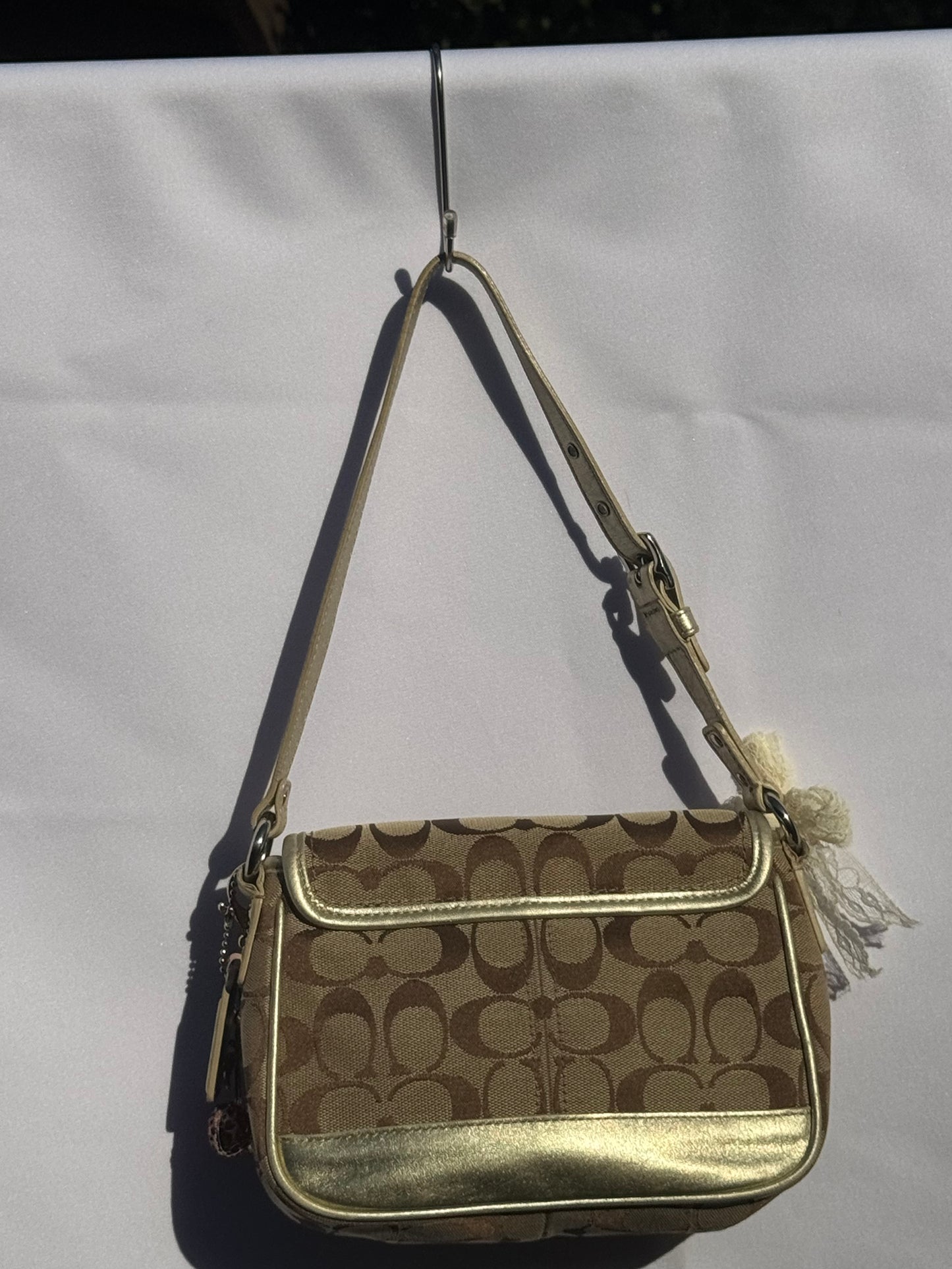 Mini Vintage Coach Monogram Shoulder Bag