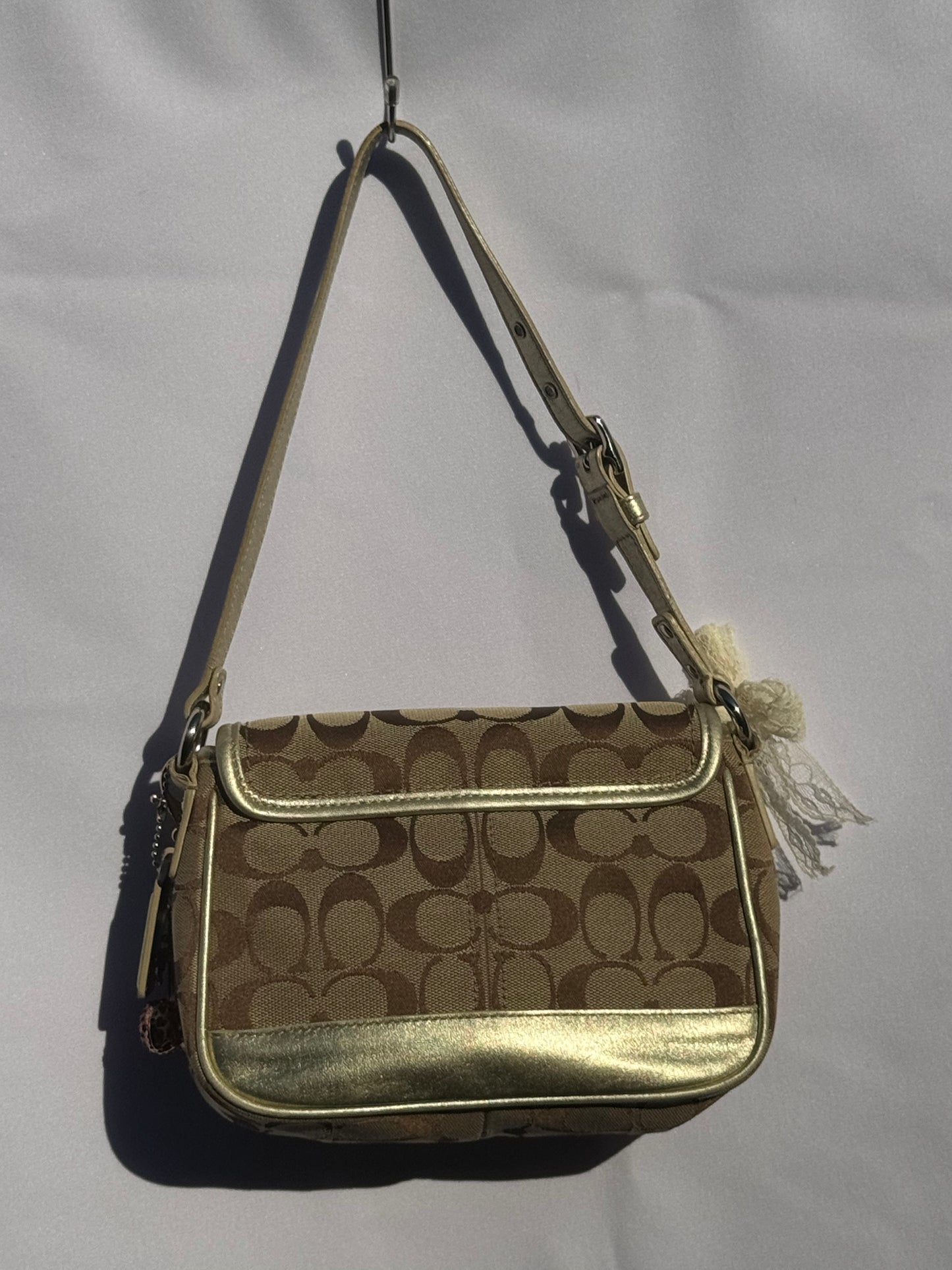 Mini Vintage Coach Monogram Shoulder Bag