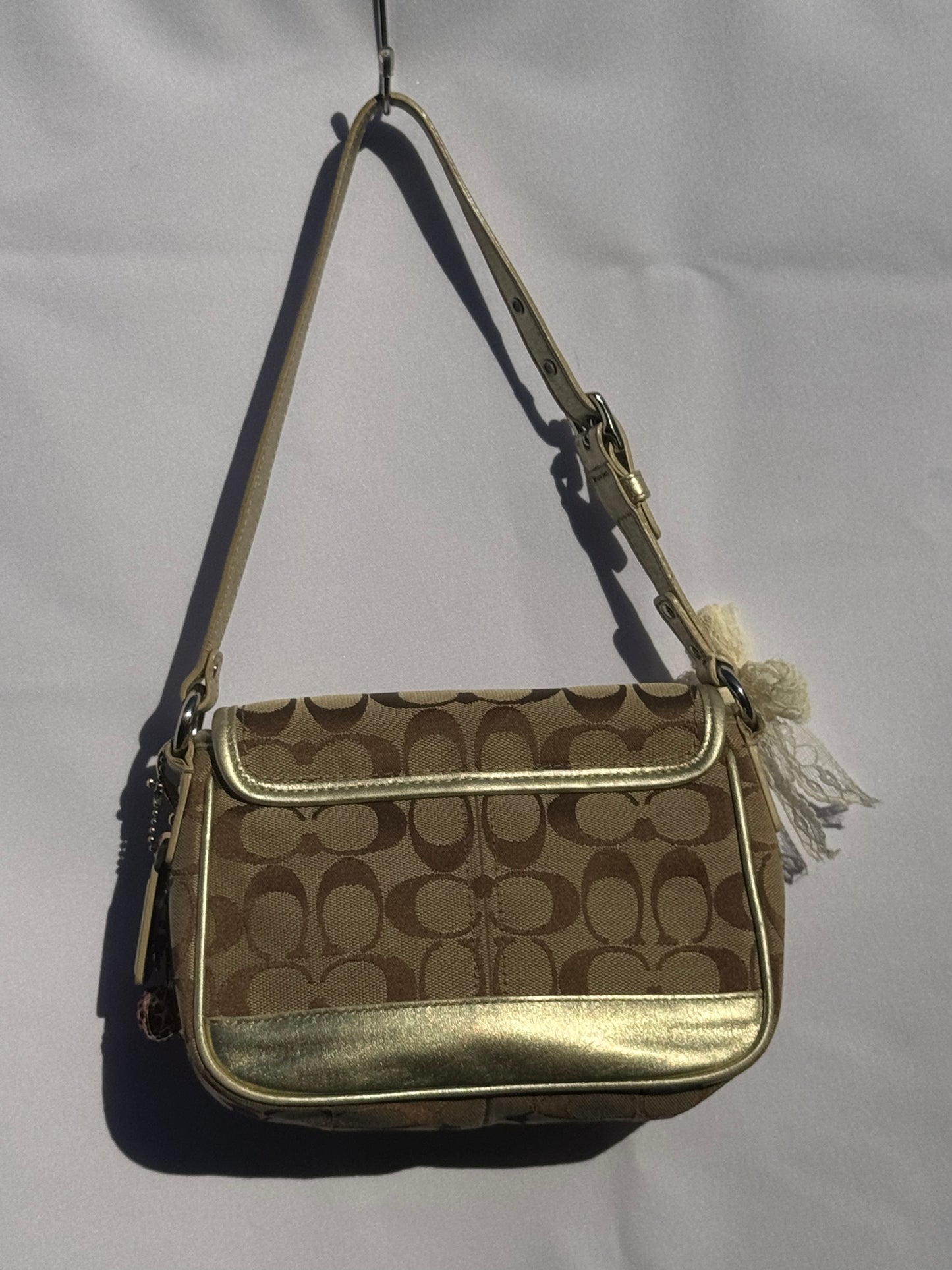 Mini Vintage Coach Monogram Shoulder Bag