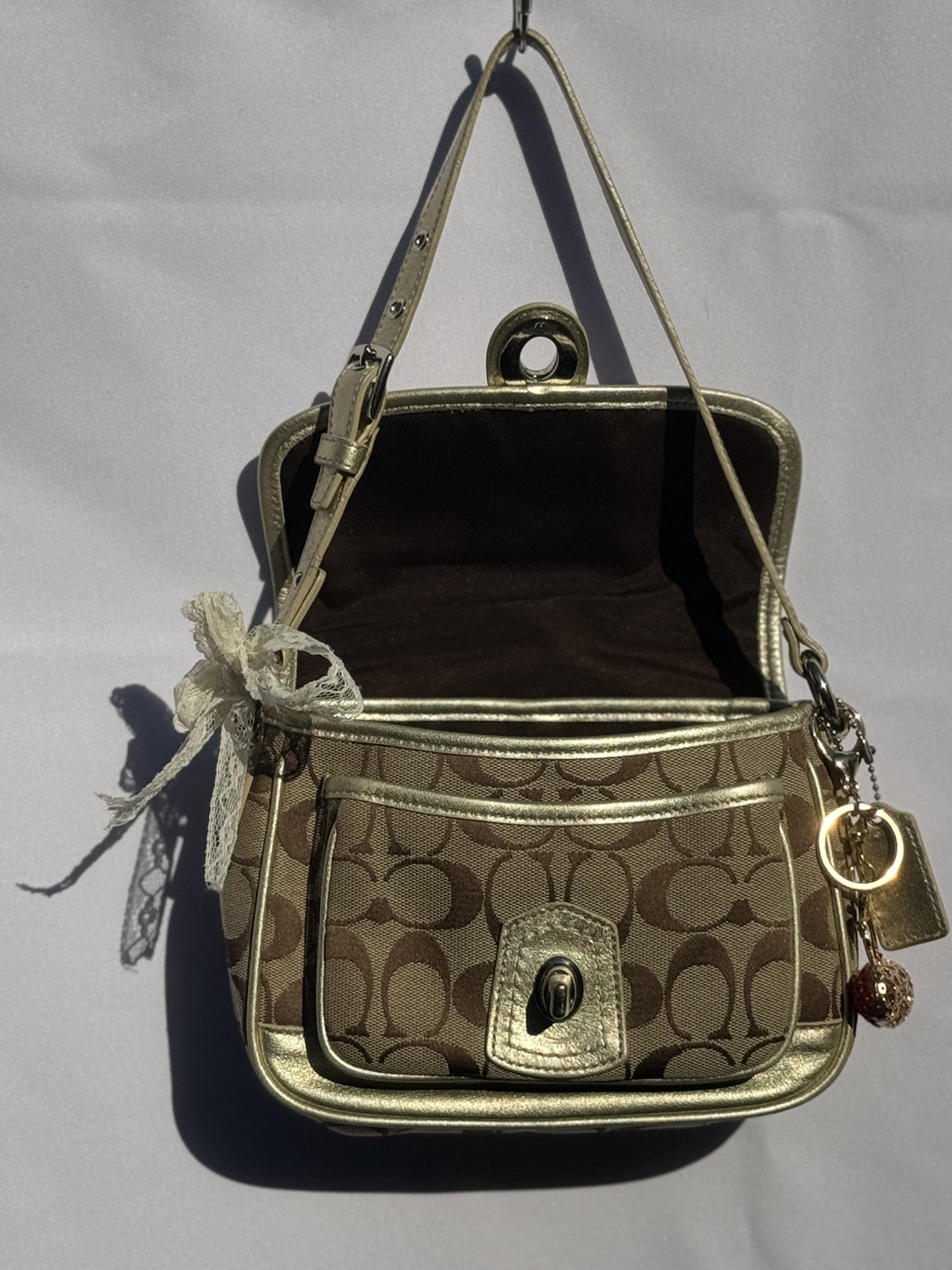 Mini Vintage Coach Monogram Shoulder Bag