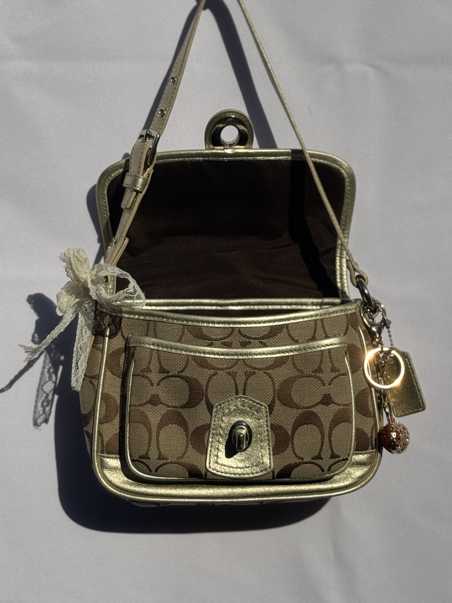 Mini Vintage Coach Monogram Shoulder Bag