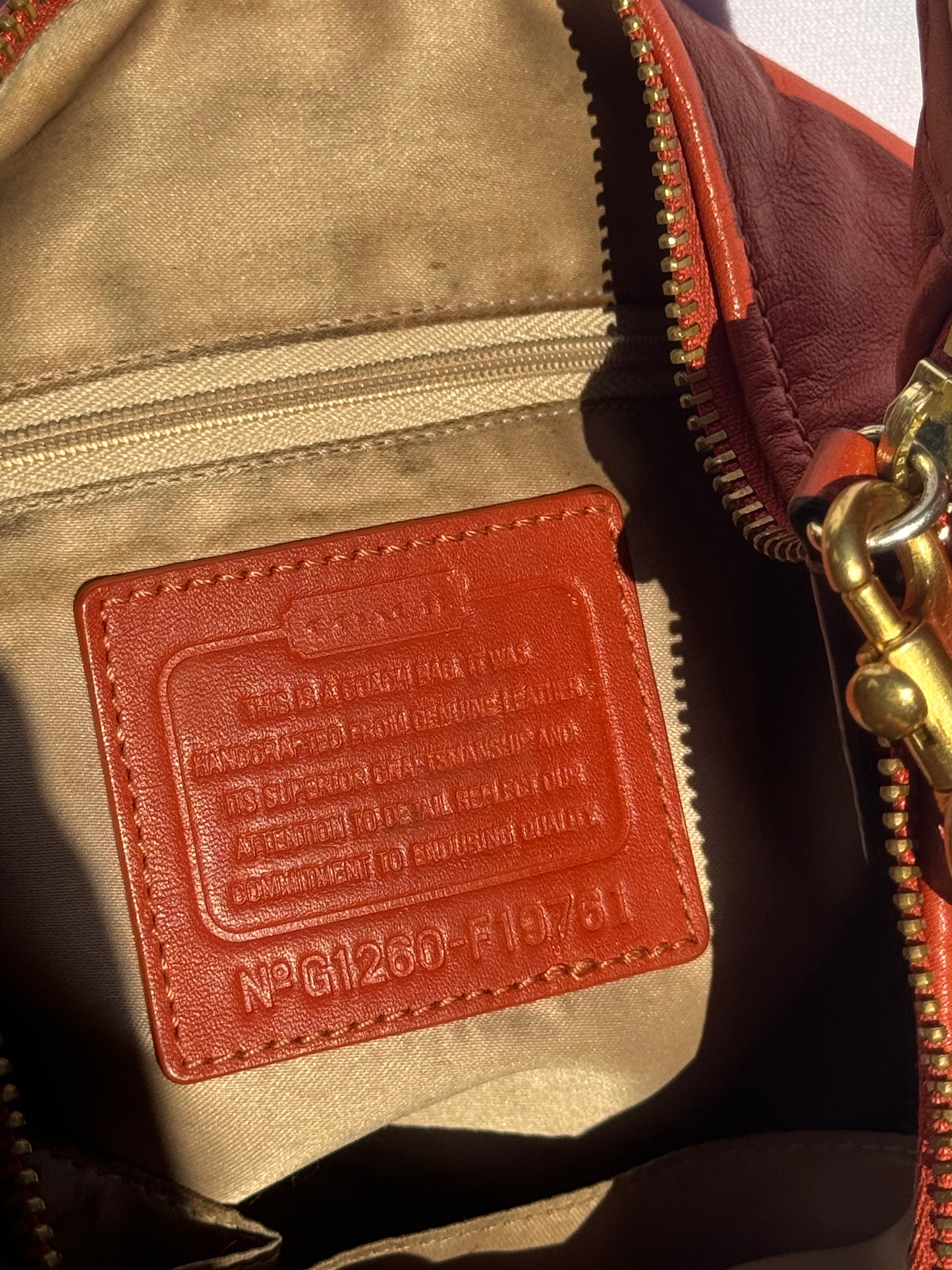 Vintage Coach Burnt Orange Shoulder Bag