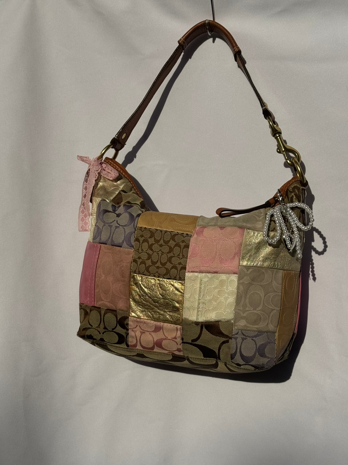 Vintage coach patchwork shoulder bag